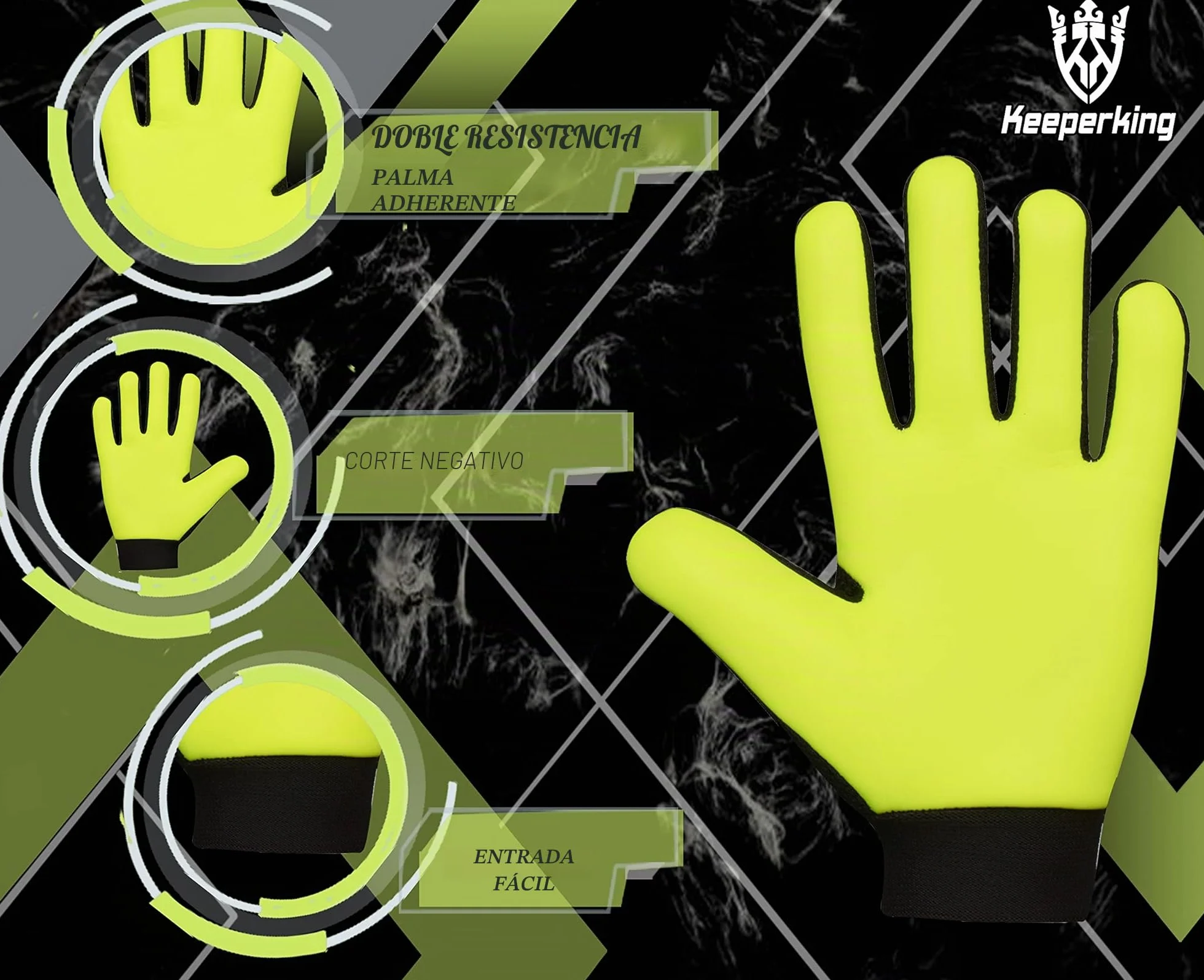 Keeperking Guantes de Portero Fútbol Talla 4-7