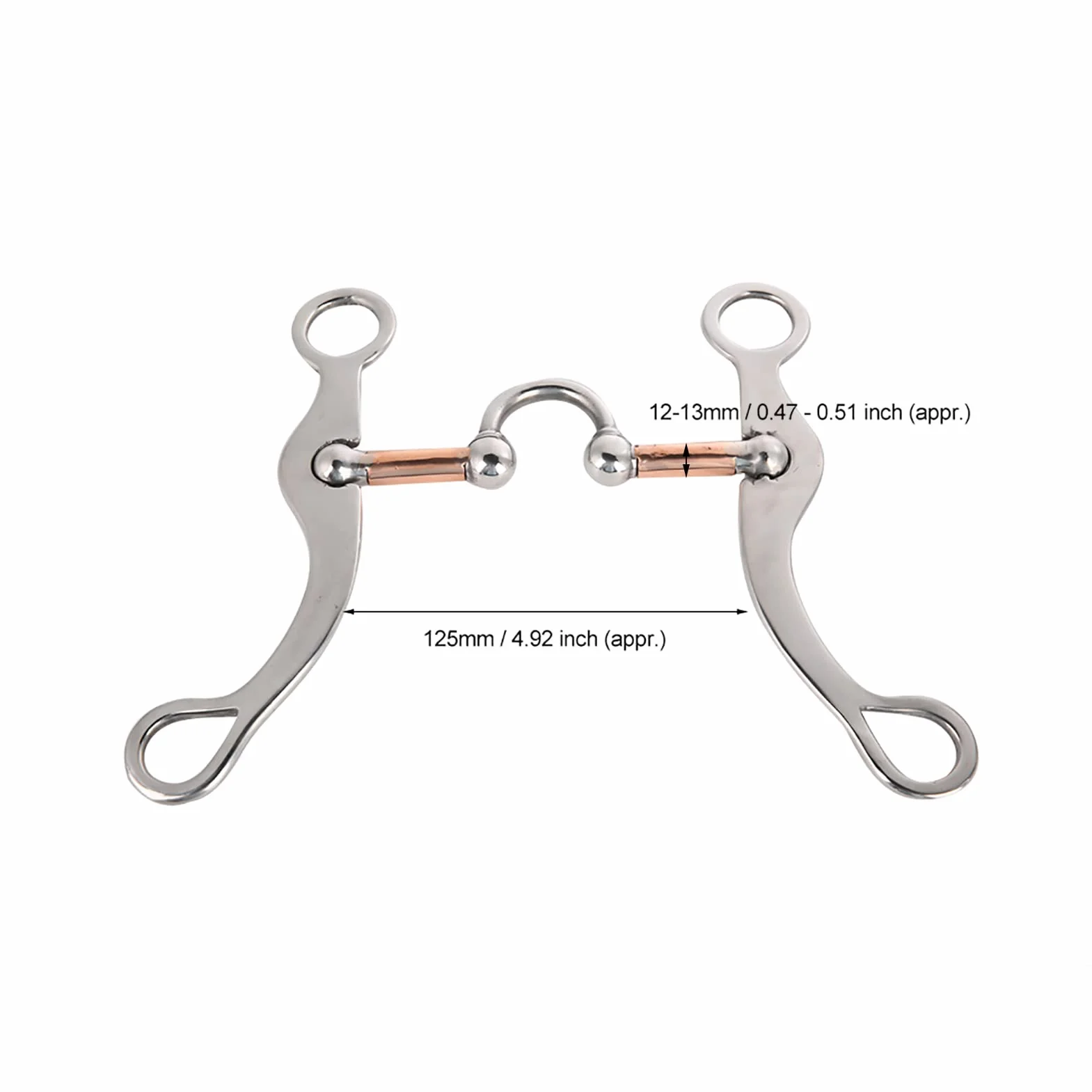 KIMISS Happy Mouth Roller Broca de Espesor de Acero Inoxidable Rodillo de Broca de Boca Suelta para Caballo - Anillos de Acero Inoxidable Duraderos