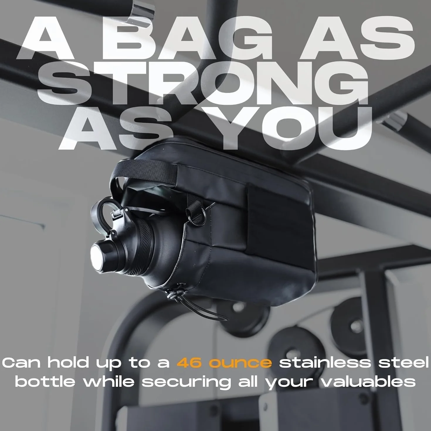 Bolsa magnética de gimnasio con soporte para botella de agua - Bolsa de hombro para entrenamientos y viajes