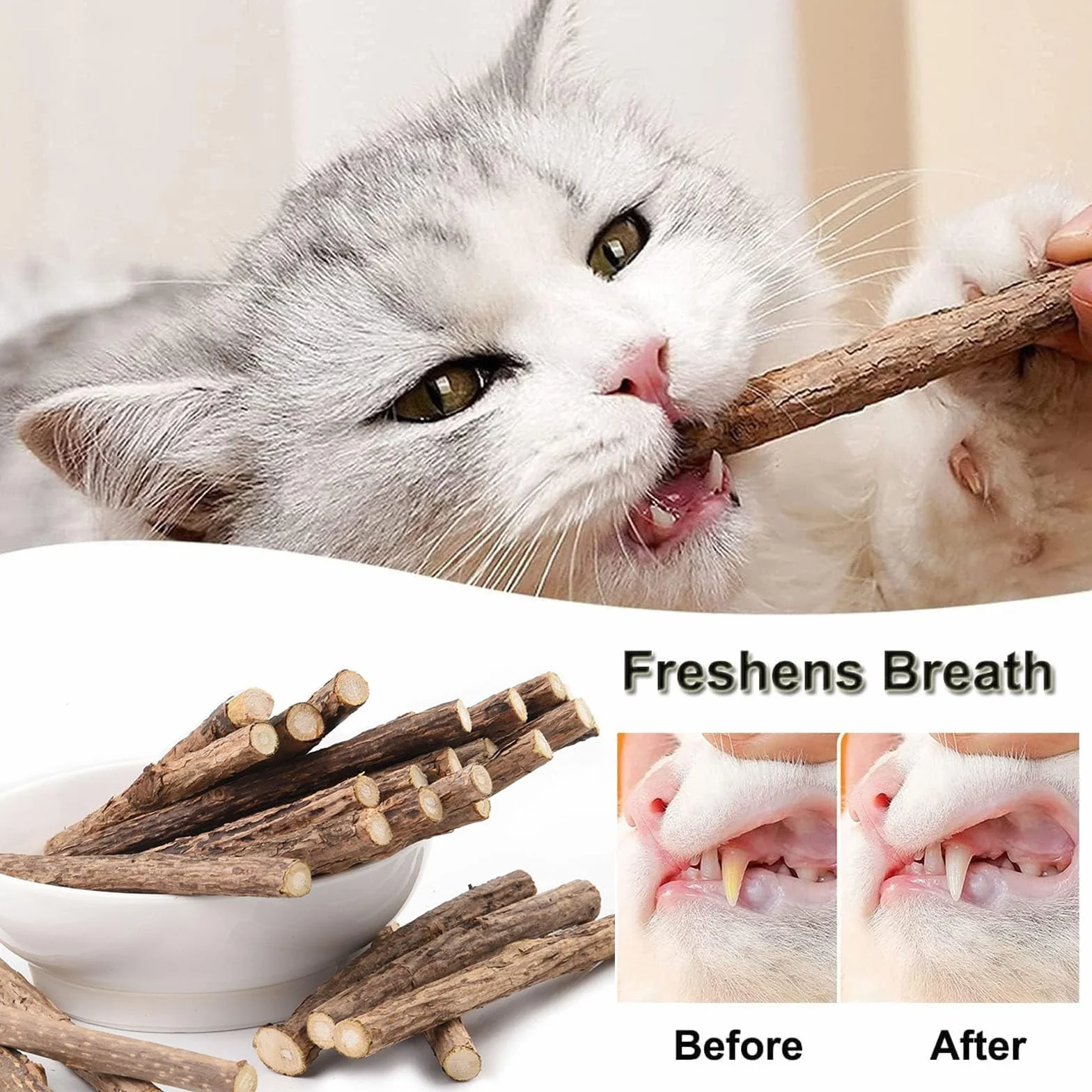Juguete Gato,Palitos Masticables Matatabi para Gatos,Juguete para morder para Gatos Natural Matatabi Dental,Paquete de 30 Unidades