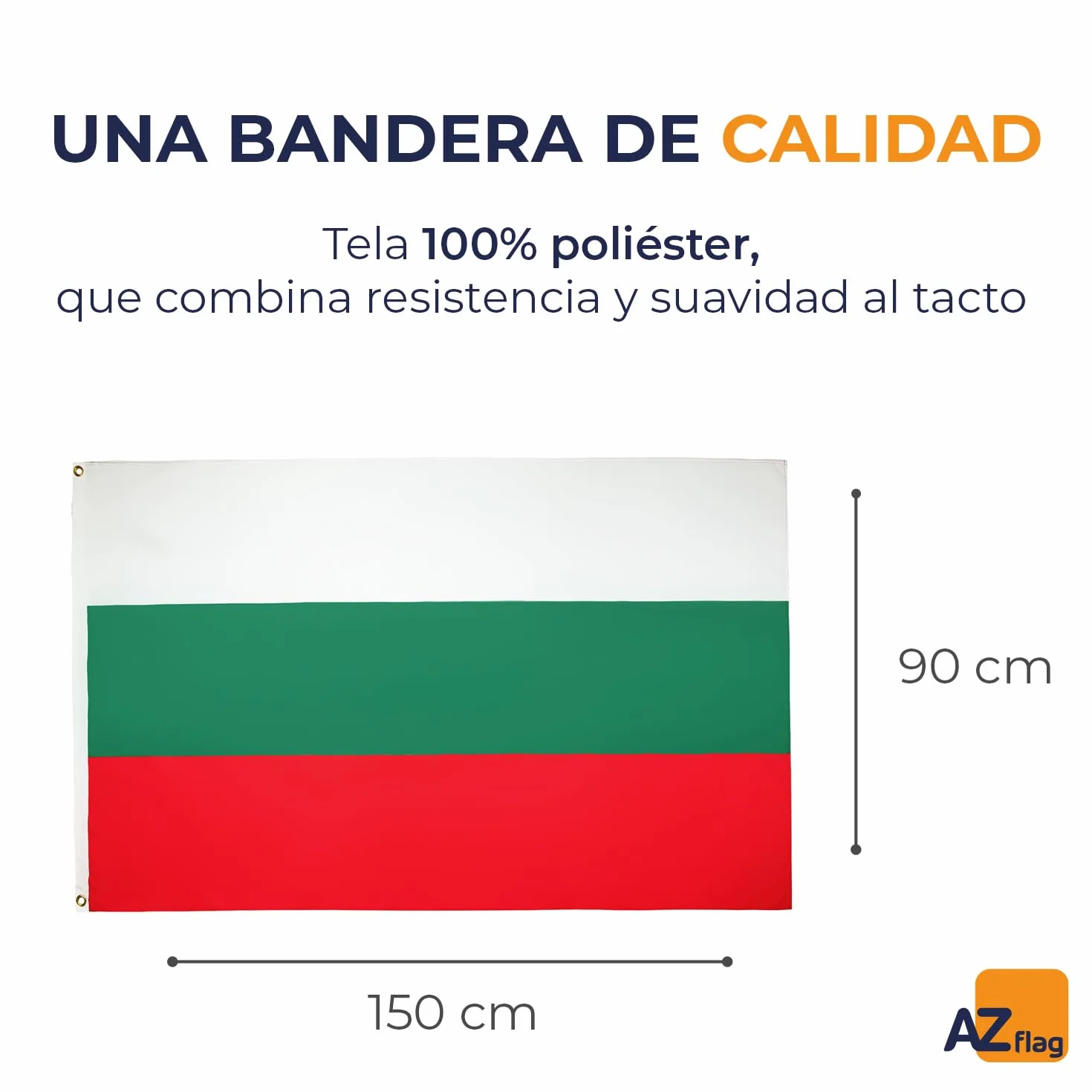 AZ FLAG Bandera Bulgaria 150x90 cm 100% Poliéster
