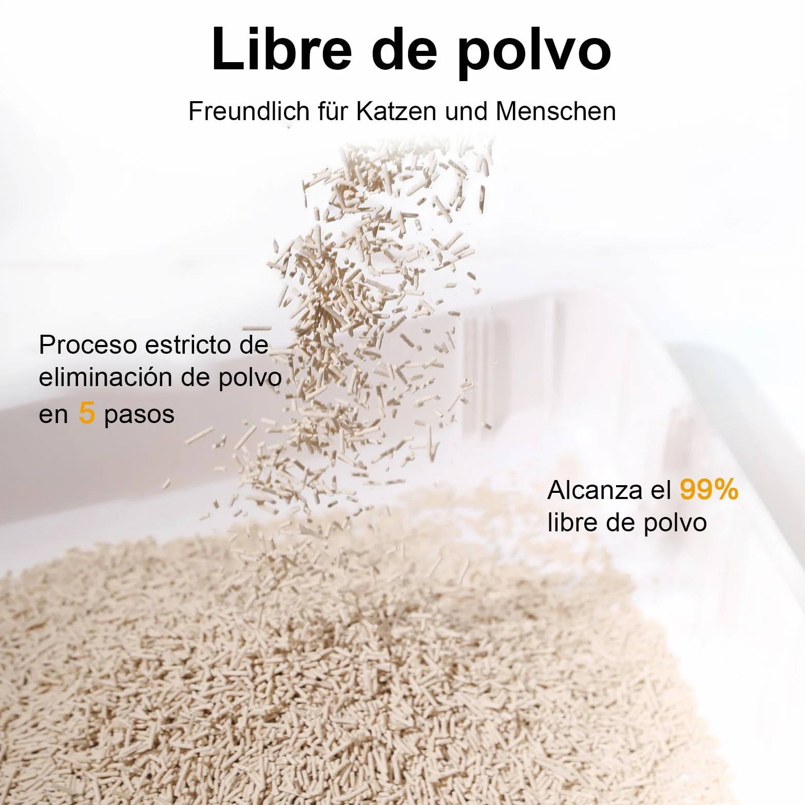 FUKUMARU Arena de Tofu para Gatos 10.8kg - Arena aglomerante, Mezcla de pellets de maíz, Libre de Polvo