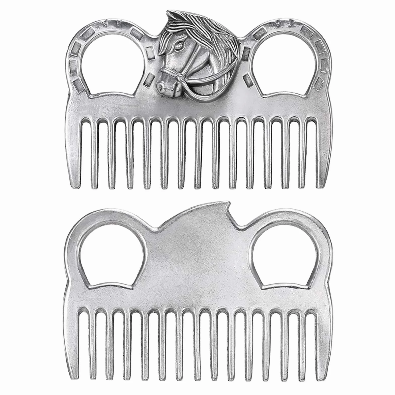 Juego de 9 cepillos para Caballos Pelo de Caballo Raspador de Sudor equino de Metal Acero Inoxidable Cuidado de Caballos Peine de Curry Juego de Herramientas de Limpieza de Caballos,B
