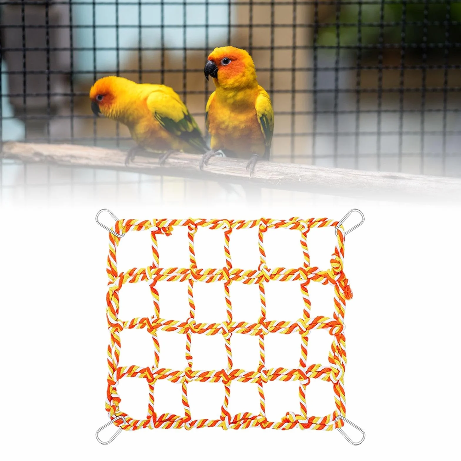 Hängemattennetz para Mascotas, Red de Cuerda para Pájaros, Puente de Cuerda, para Loros, Ratones