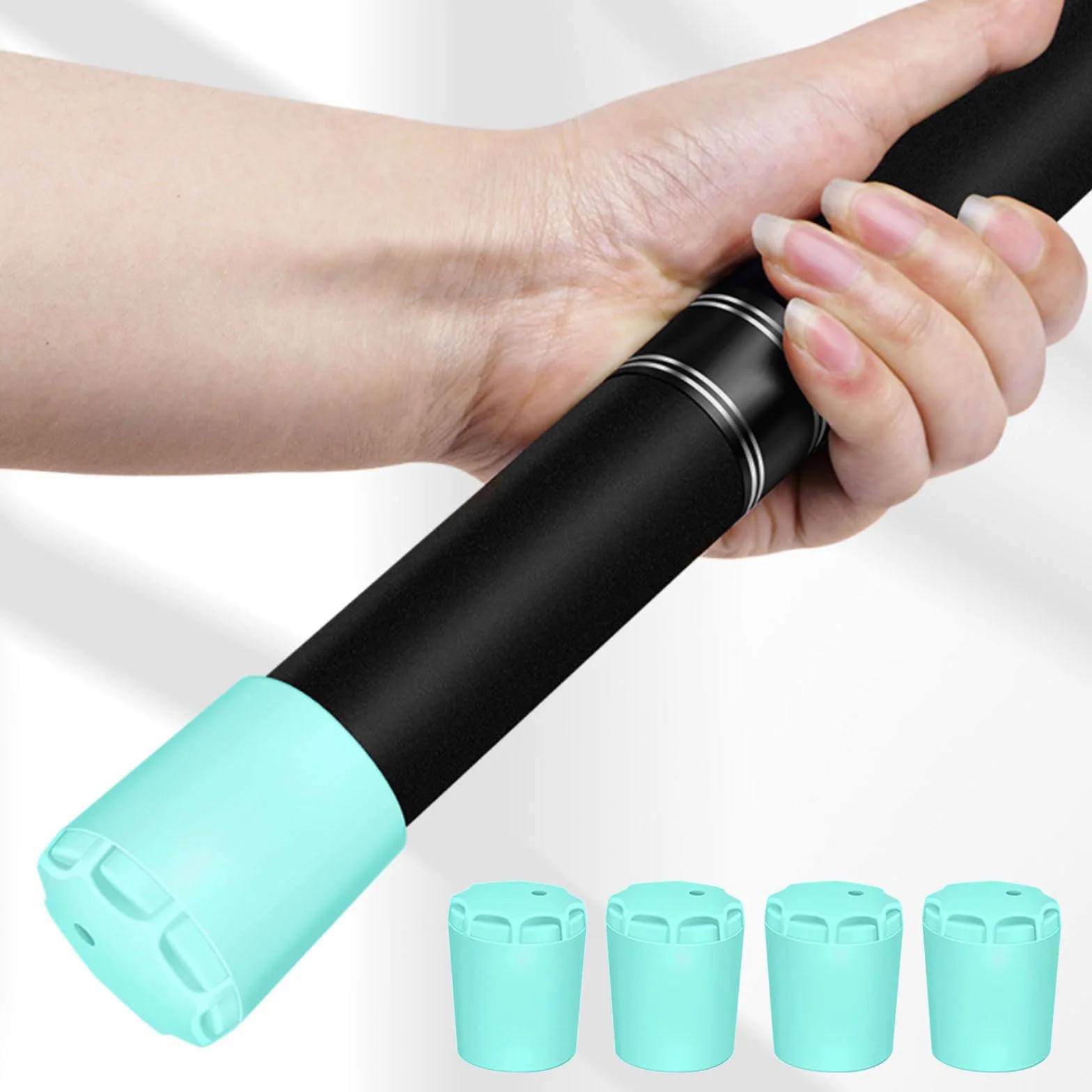 4 tapas protectoras de silicona para extremo de caña de pescar, mango elástico, protector universal