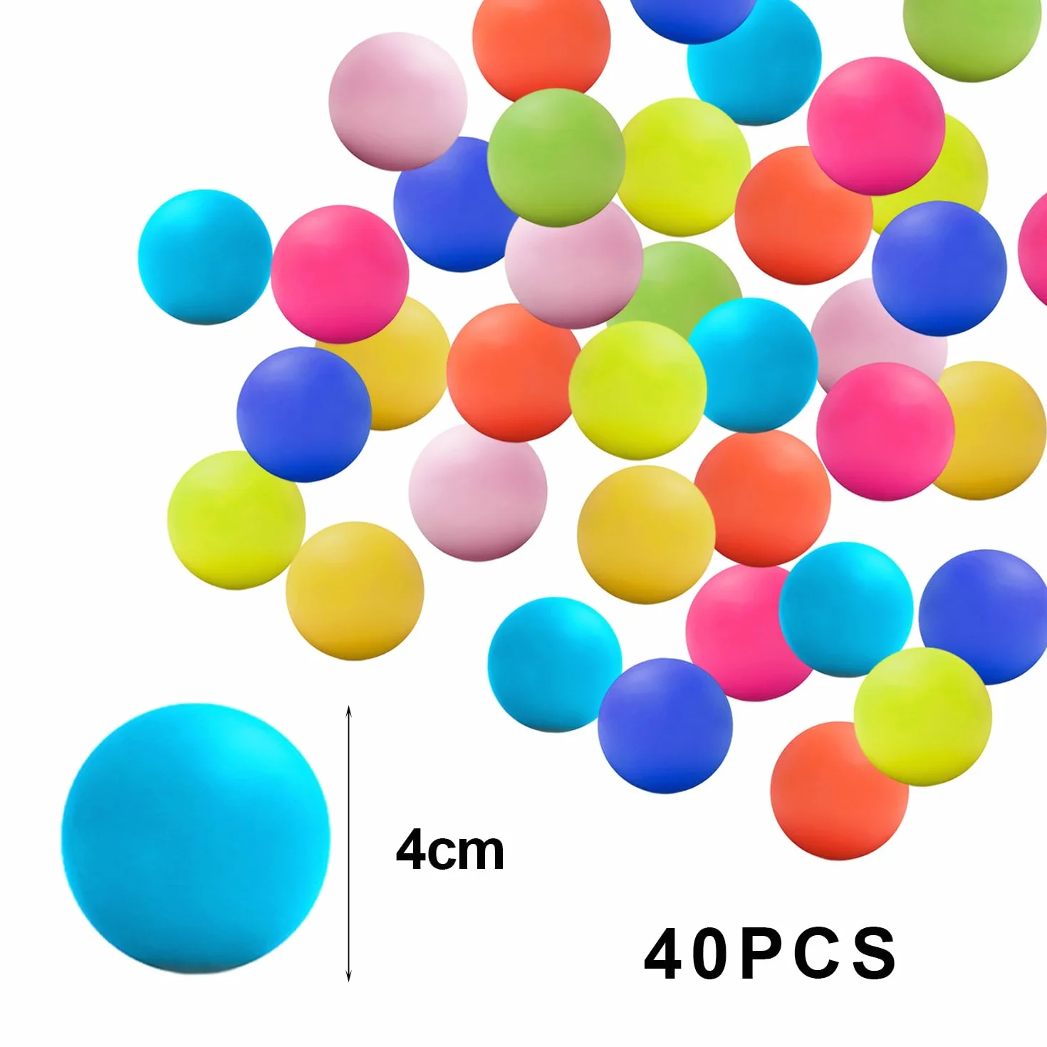 MEMOFYND 40 pelotas de ping pong de mesa coloridas de plástico para mascotas
