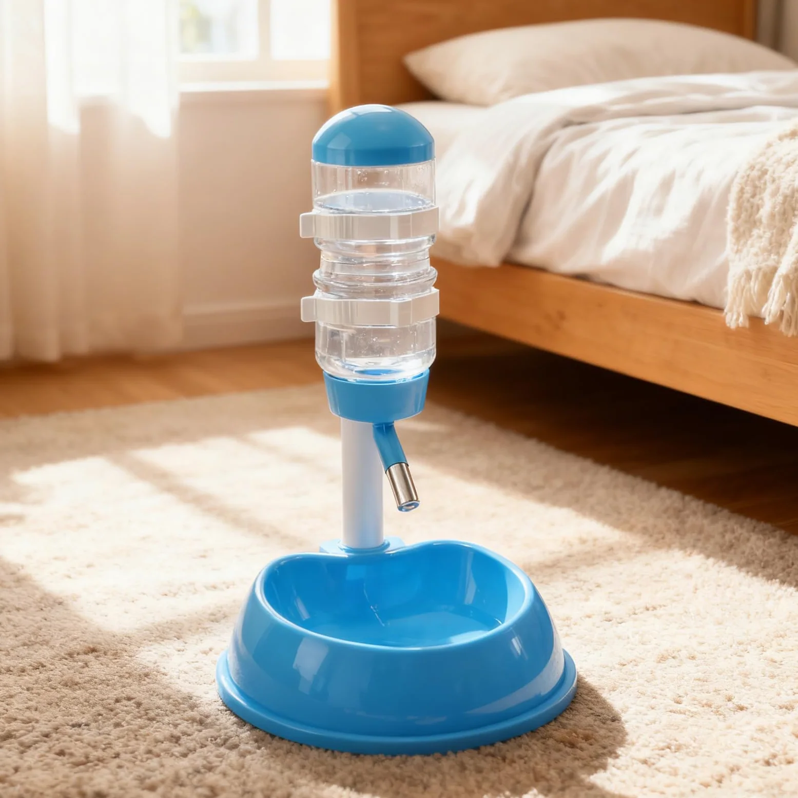 Bebedero Automático para Gatos Suministros De Bebida para Lento De Pie | Fuente de Pie para Mascotas con Altura Regulable Para Animales Pequeños Ardillas Conejos y Erizos