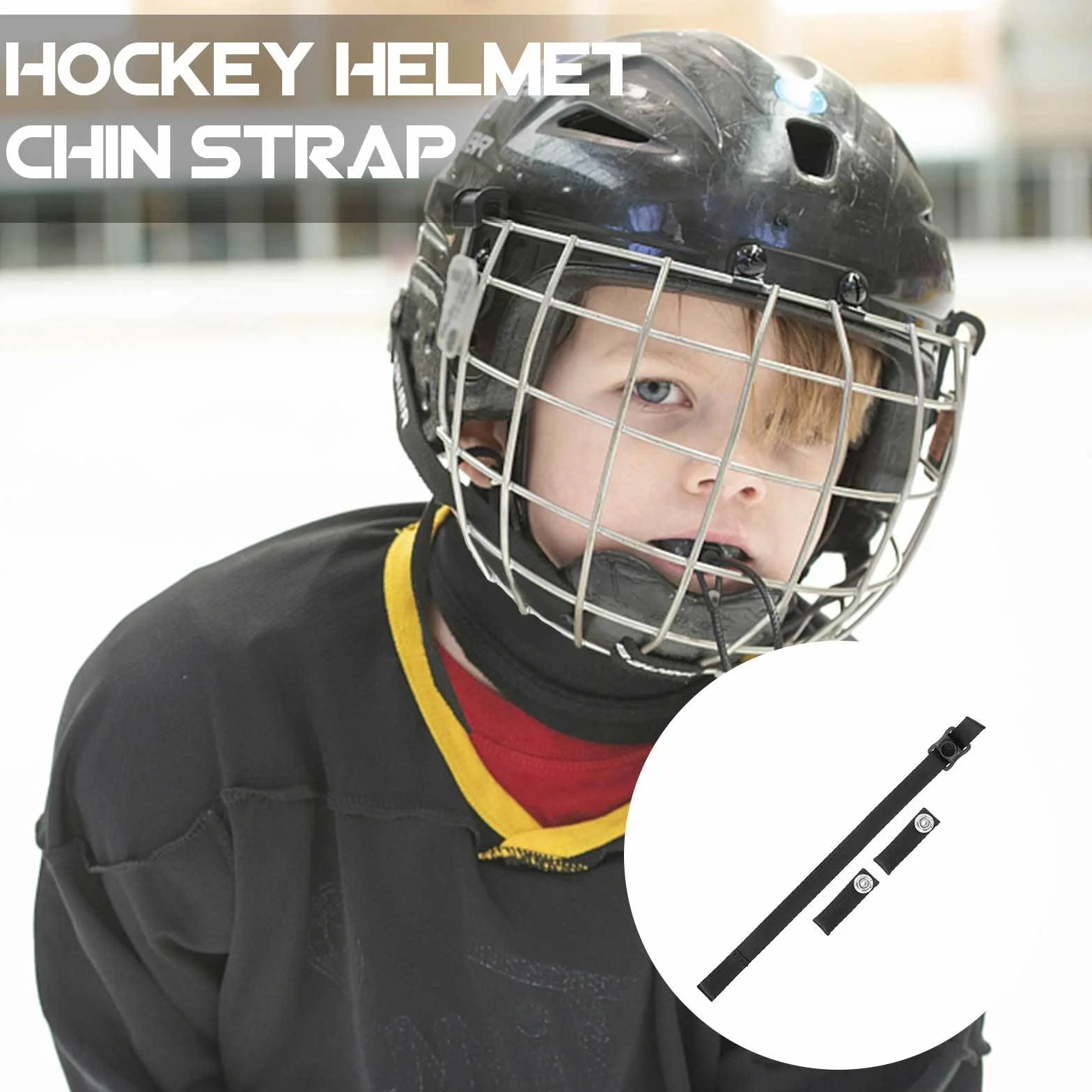 Yardwe Accesorios de hockey correa para la barbilla casco hielo 3 unidades