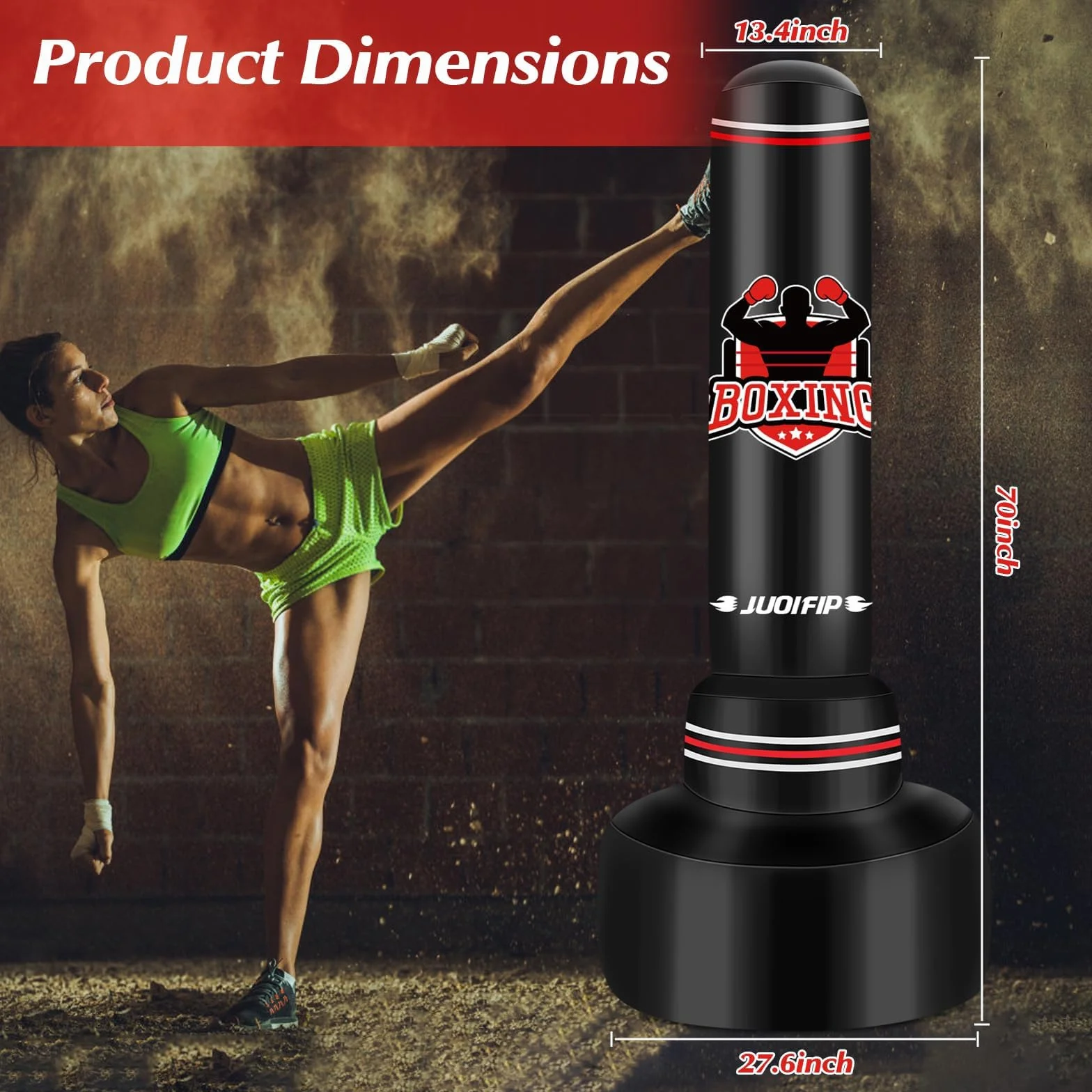 Saco de Boxeo Adultos 180cm Independiente Inflable Kickboxing Bolsa Entrenamiento MMA Muay Thai