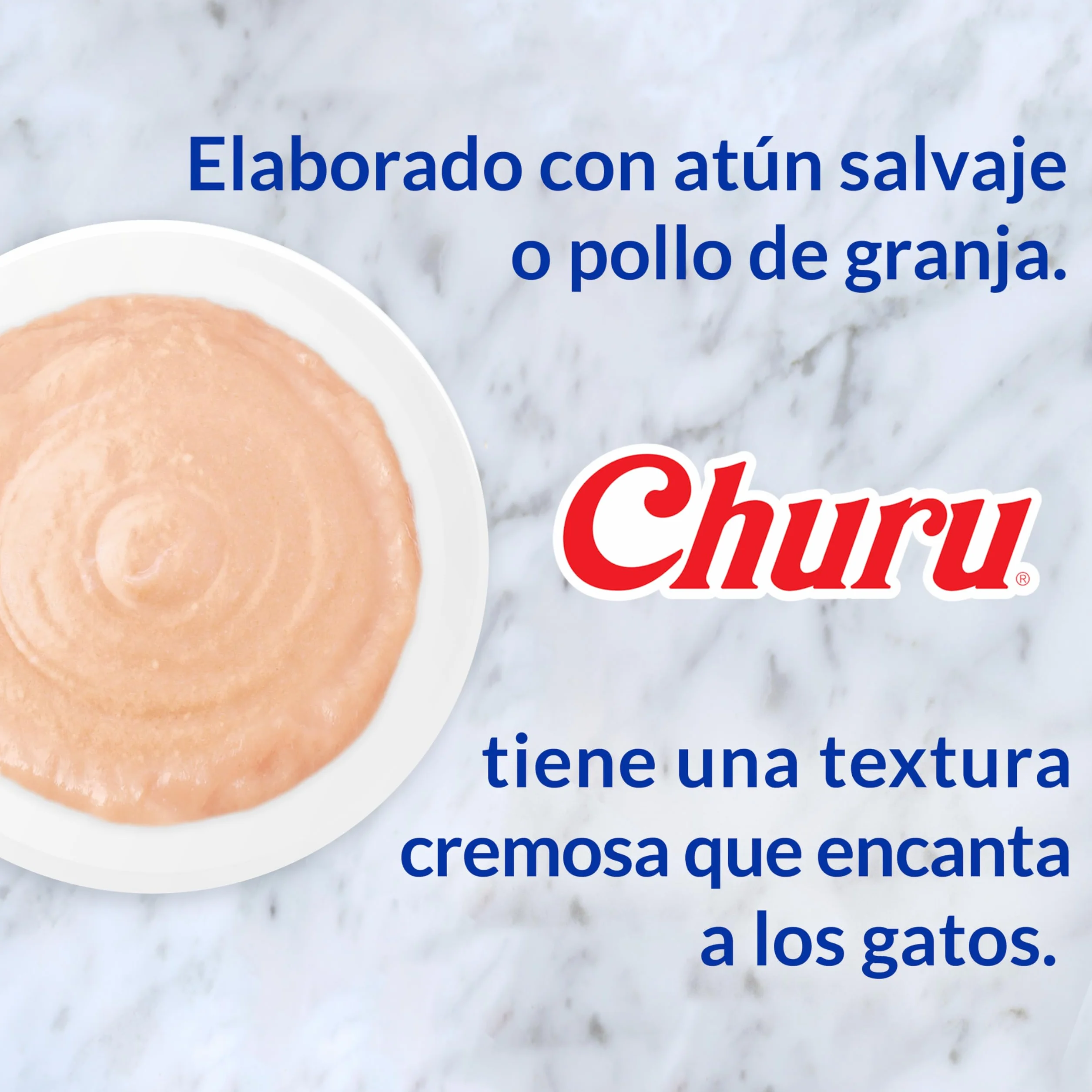 INABA Churu Gatos - Snacks Saludables - Receta de Atún con Salmón - Premios con Textura Cremosa - Sin Cereales, Sin Conservantes, Sin Colorantes - Sólo 6 Cal - 56g (4 Tubos x 14g)
