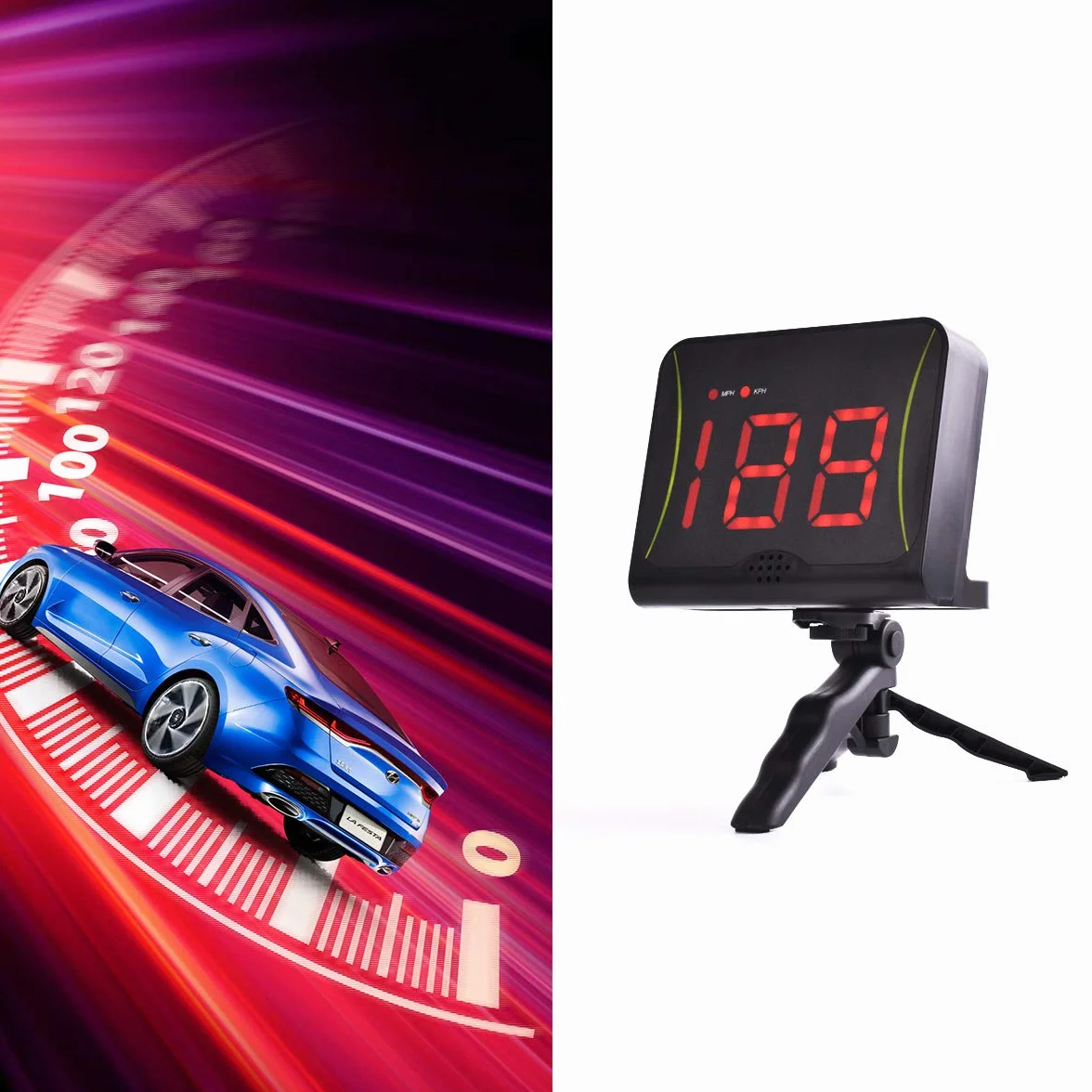 Radar de velocidad de béisbol OYE con LED rojo, medición MPH y KPH para hockey, fútbol