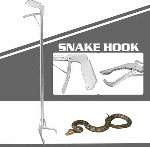 Pinzas de agarre para reptiles, herramienta de manejo de mandíbula ancha para serpientes y serpientes de cascabel, 75 cm de largo, ideal para manejo seguro y captura de reptiles