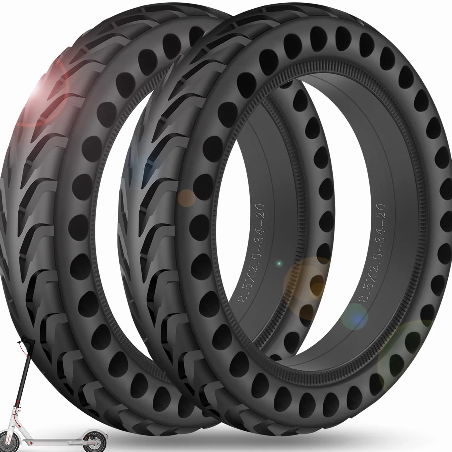 BANGTING 8.5 Pulgadas Ruedas Macizas para Patinete Electrico Xiaomi Pro 2 M365