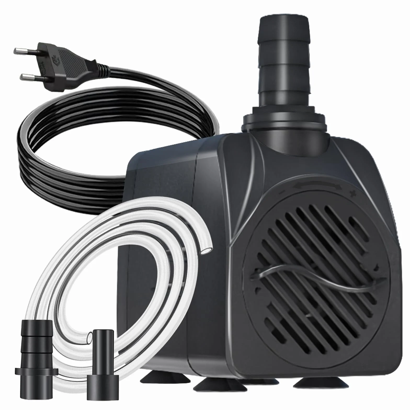 Bomba de Agua Sumergible 10W 600L/H, con Protección contra Sobrecalentamiento, Funcionamiento Ultrasilencioso. Para Estanques, Acuarios y Sistemas Hidropónicos. Incluye Cable de 1.5m Caudal Ajustable.