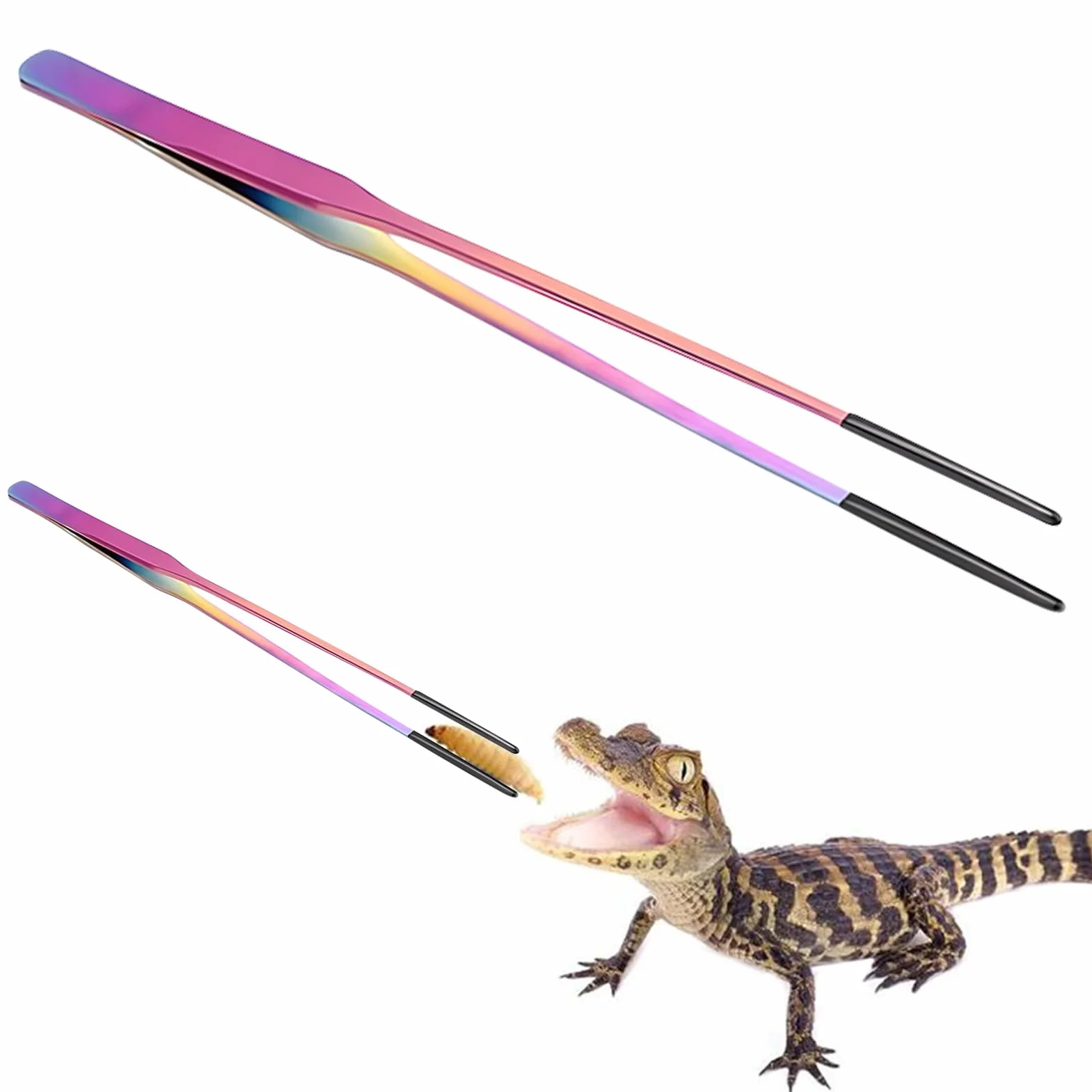 Pinzas para Reptiles,Pinzas Largas para Acuario | Accesorios Antideslizantes Cabezal Silicona para Serpientes Arañas Lagartos Mascotas Plantas Acuáticas Acuario Hogar
