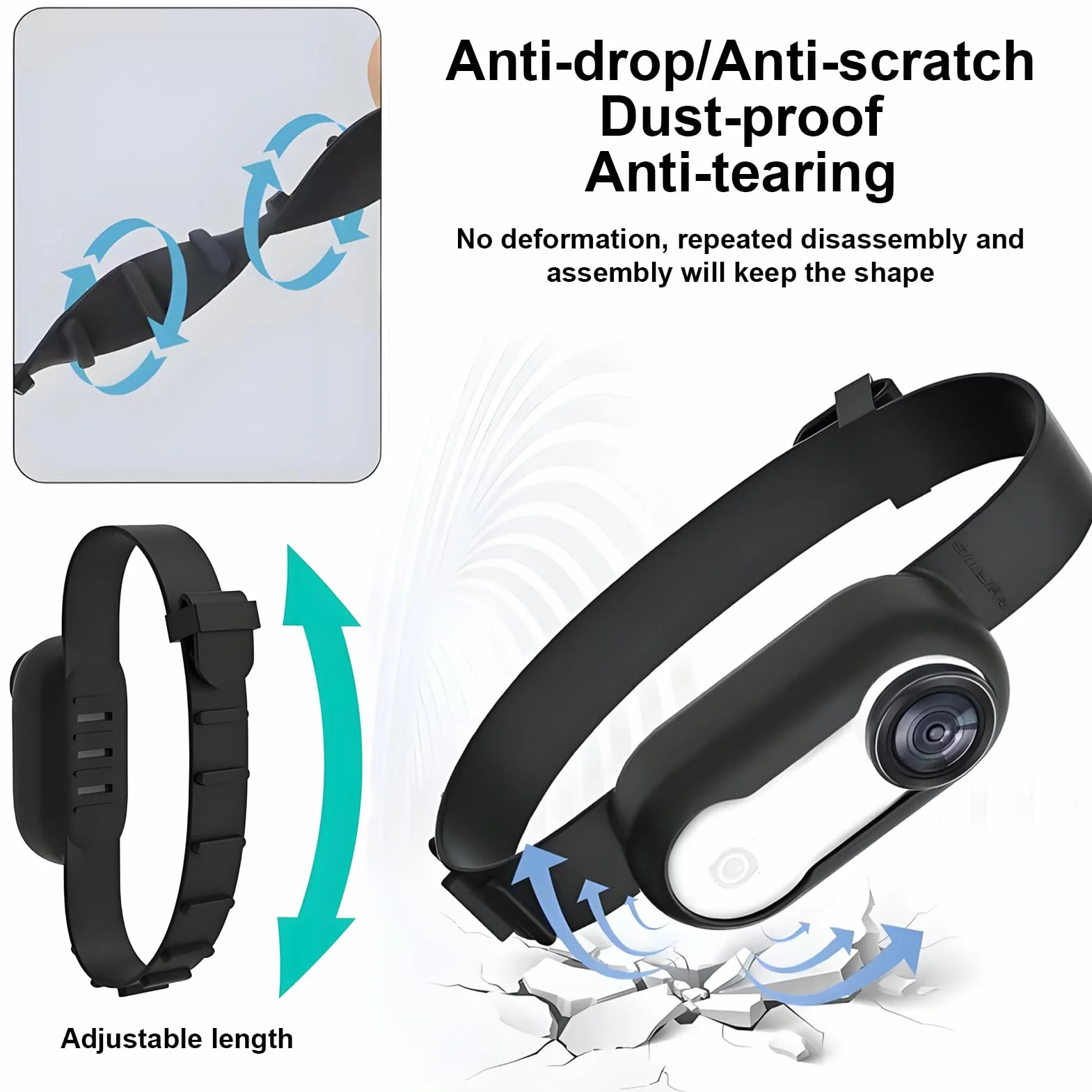 Denash Cámara para Collar para Mascotas, Pantalla LCD Recargable USB Gran Angular 1080P 170°, Cámara de Movimiento para Perros Gatos con 2-3 Horas de Tiempo de Trabajo, para Ciclismo de