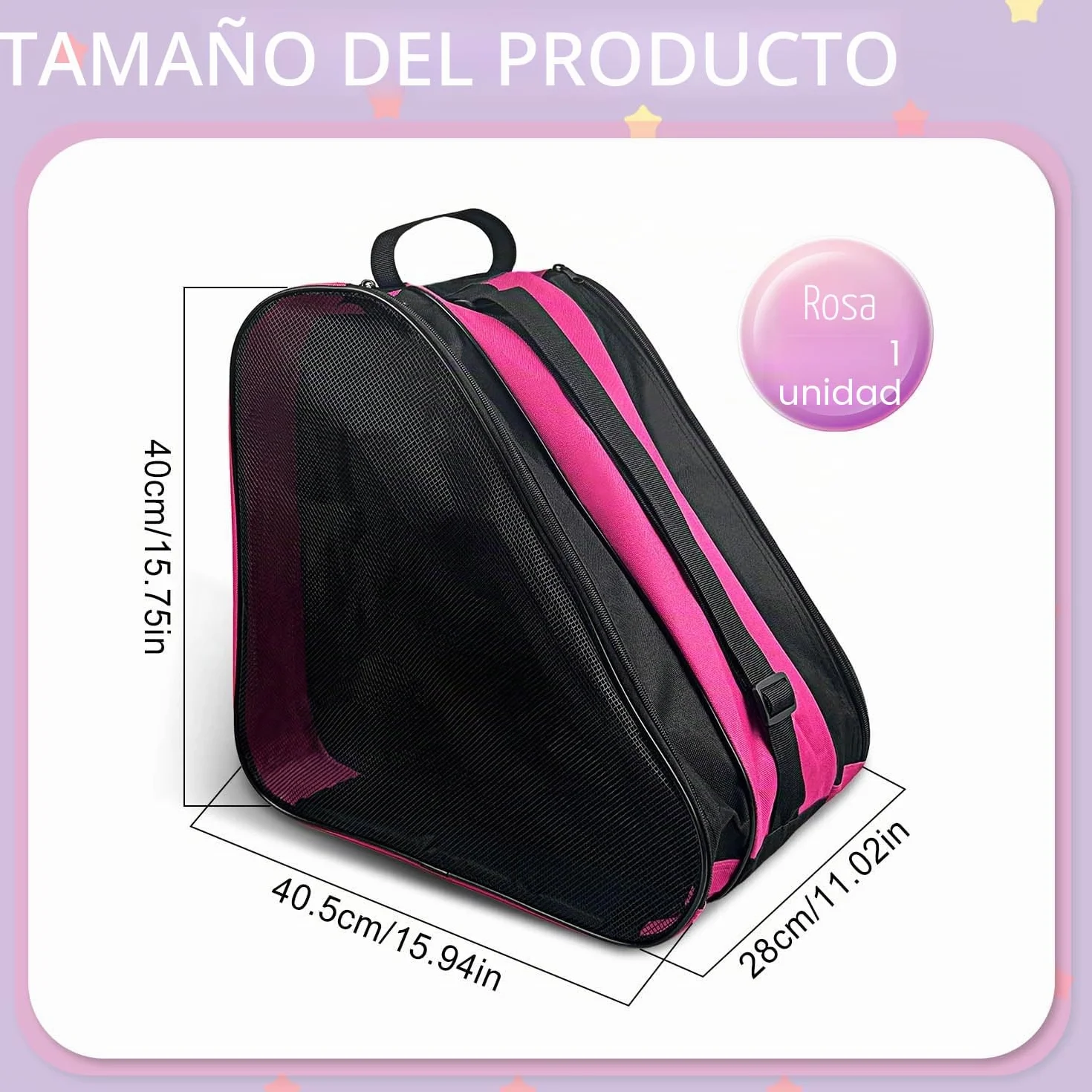 Bolsa de Patines Niña para Patinaje Artístico, Patines de 4 Ruedas y Hielo