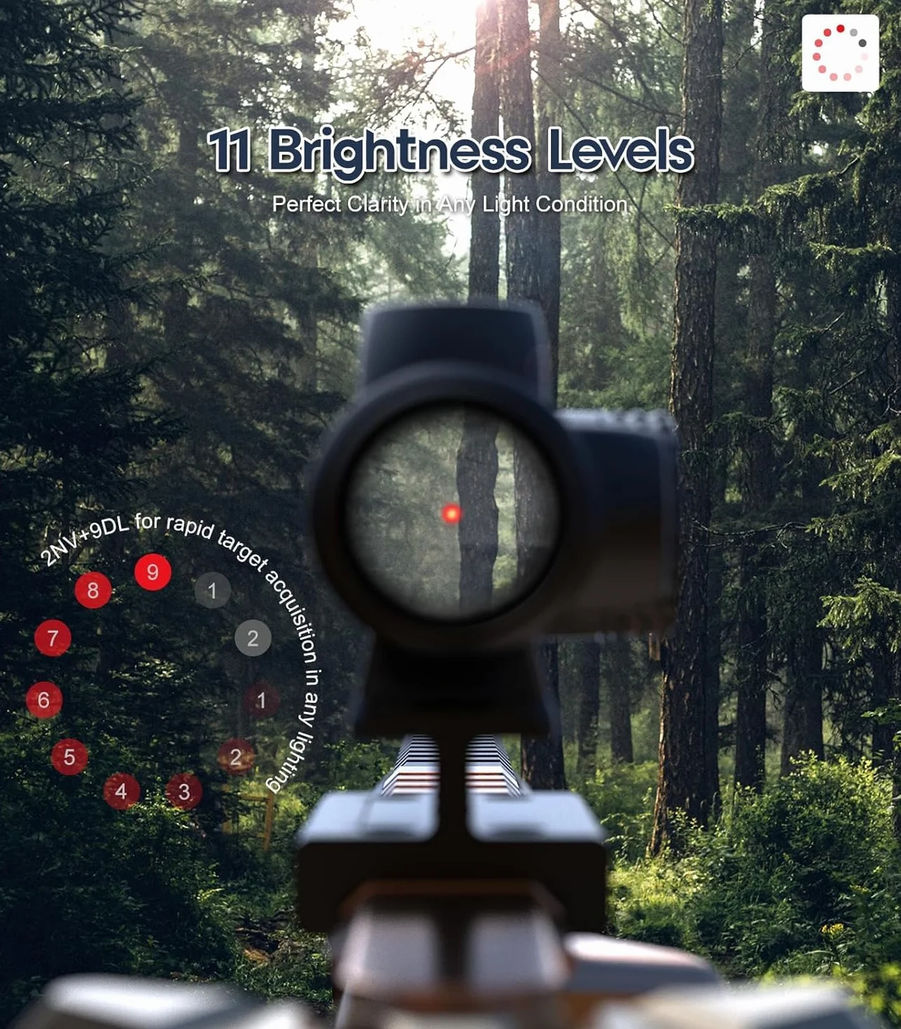 Feyachi V90 2MOA Mira de Punto Rojo para Airsoft Deportivo