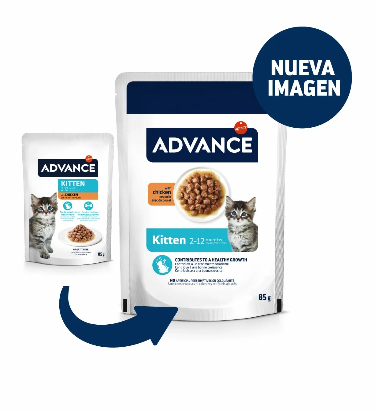 Advance Comida Húmeda para Gatitos con Pollo, Multipack 12 x 85 g, Total 1.02 kg