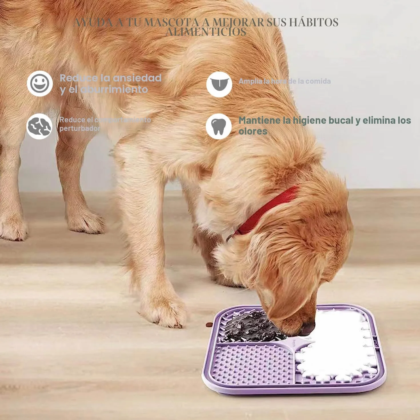 Azyh 2 Alfombrillas para Lamer Perros y Gatos con Ventosas 20X20cm, Alimentador Lento para Aliviar la Ansiedad, Juguetes, Tapete de Alimentación para Mantequilla, Yogur, Maní
