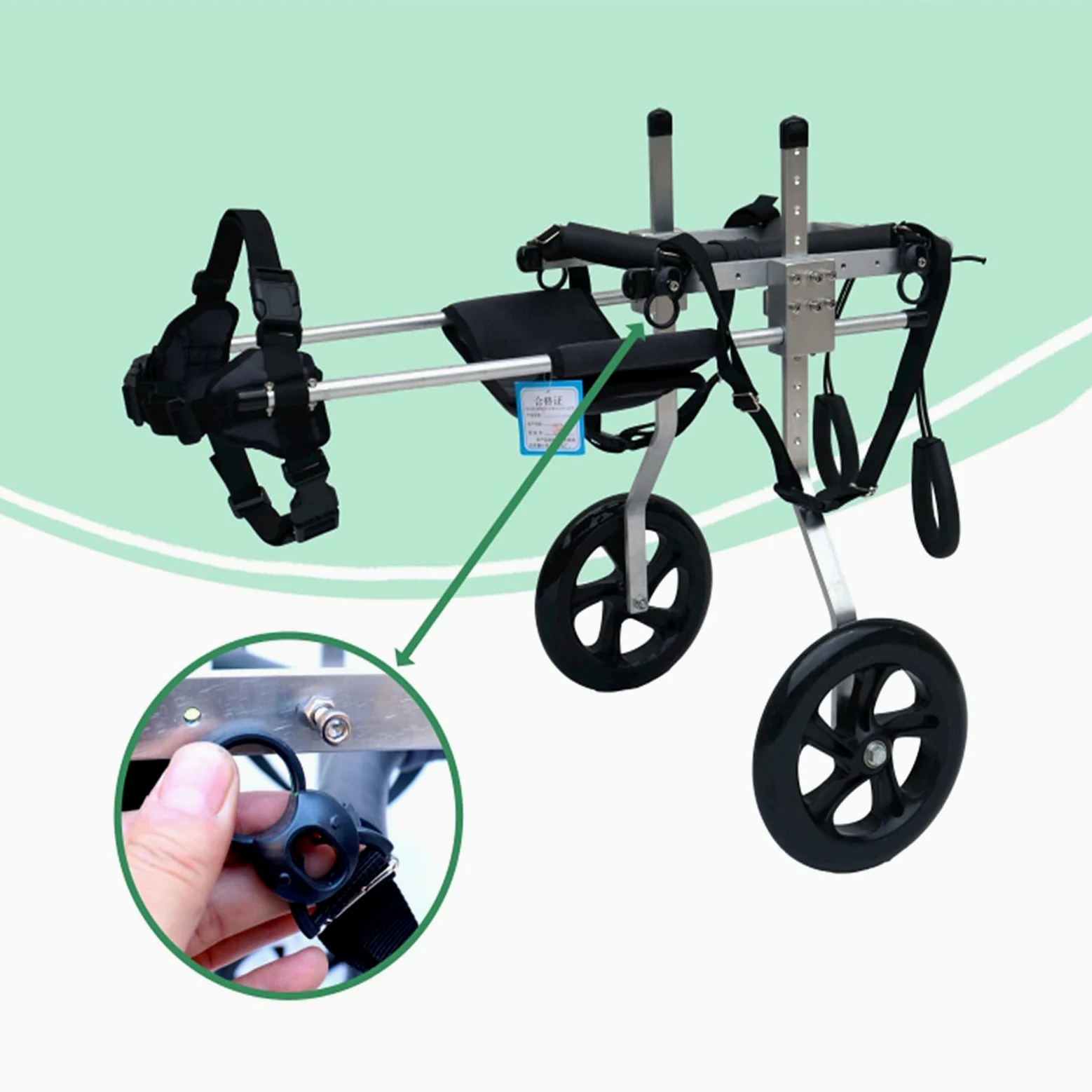 2 Ruedas Silla De Ruedas Ajustable Carro De Animales Con Discapacidad Física Scooter Para Mascotas Para Mascotas Silla De Ruedas Para Rehabilitación De Patas Animales Discapacitadas(Size:M（15-20kg）)