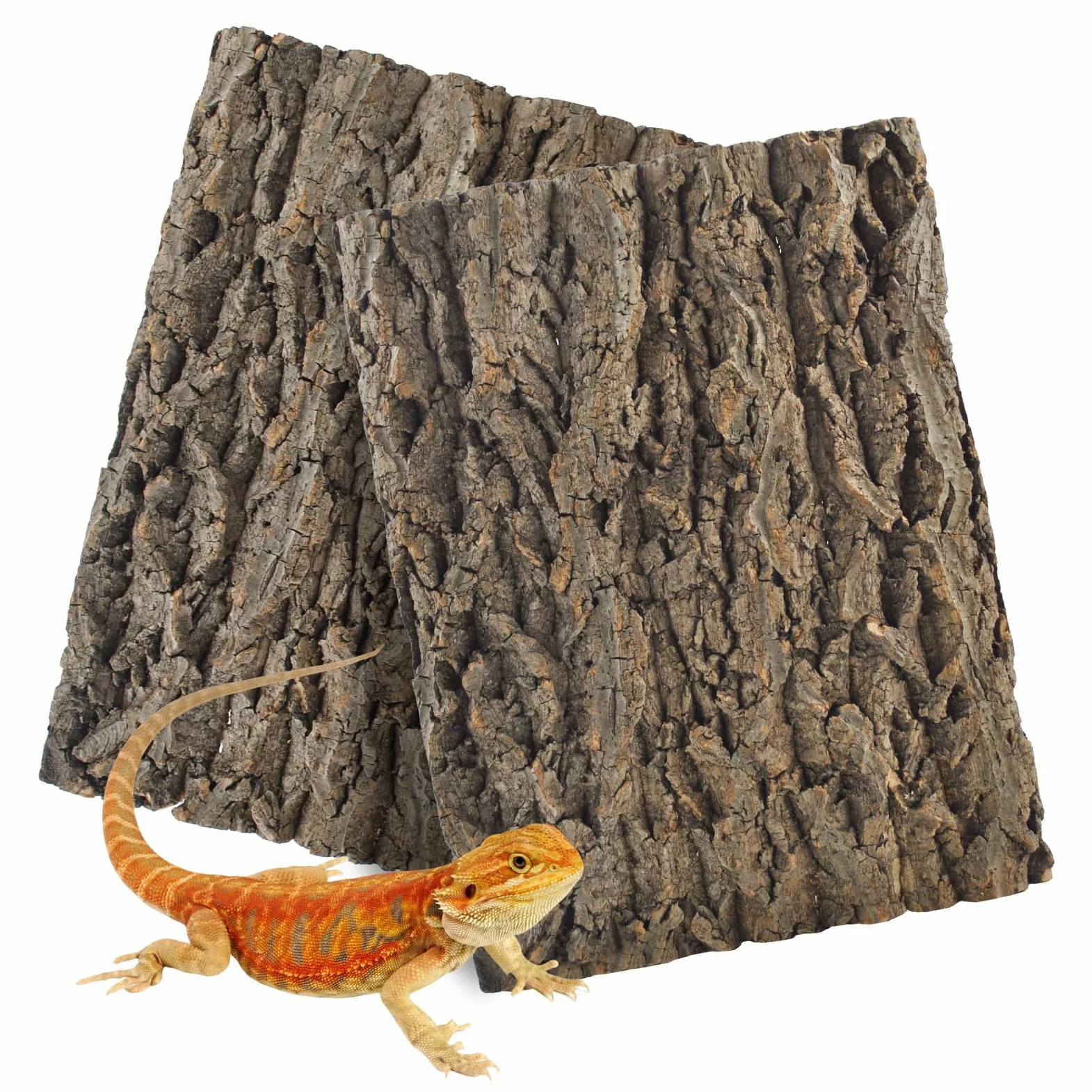 2 fondos de corteza de corcho para reptiles, 15.74 x 11.81 pulgadas, fondo de terrario de madera de corcho natural, decoración de pared para lagarto, geco, camaleón, tortuga, serpiente, araña,