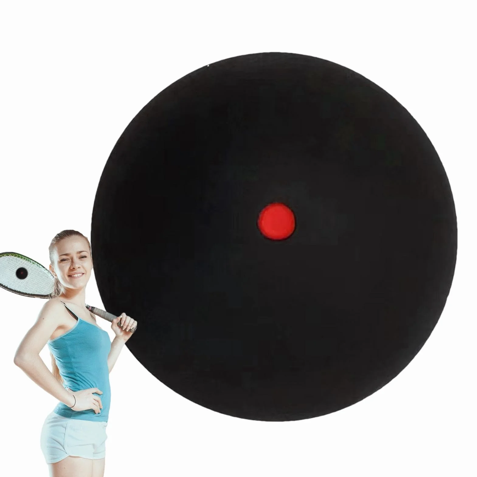 Pelota de squash profesional de goma de un solo punto, alta repulsión, duradera para jugadores