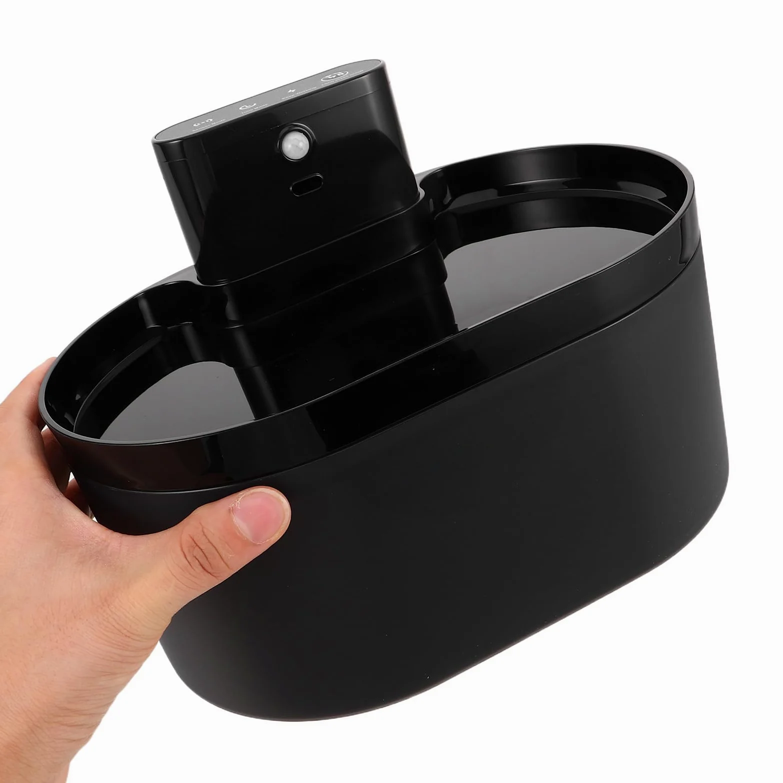 BESPORTBLE Dispensador Automático de Agua para Mascotas Pequeñas de 2.2l, Bebedero Inteligente con Sistema de Circulación y Relleno Automático, Plástico Negro Adecuado para Perros y Gatos