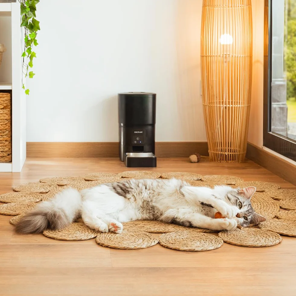 Cecotec Comedero Dispensador Automático para Mascotas con Control WiFi Pumba 6000 Purrfect Meal Smart. 6 litros de Capacidad, Control de Porciones, Comida de hasta 10mm, Cuenco de Acero INOX