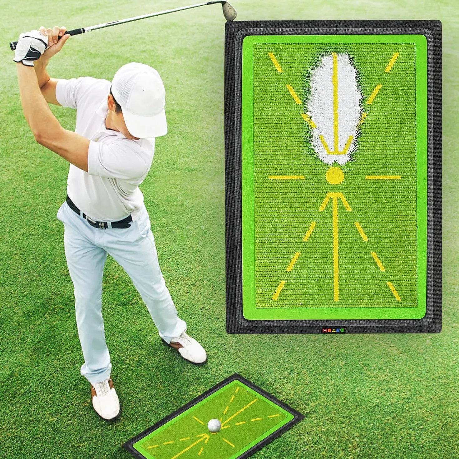 Alfombrilla de Swing de Golf 12x17 Pulgadas Tablero Divot para Entrenamiento de Golf Interior