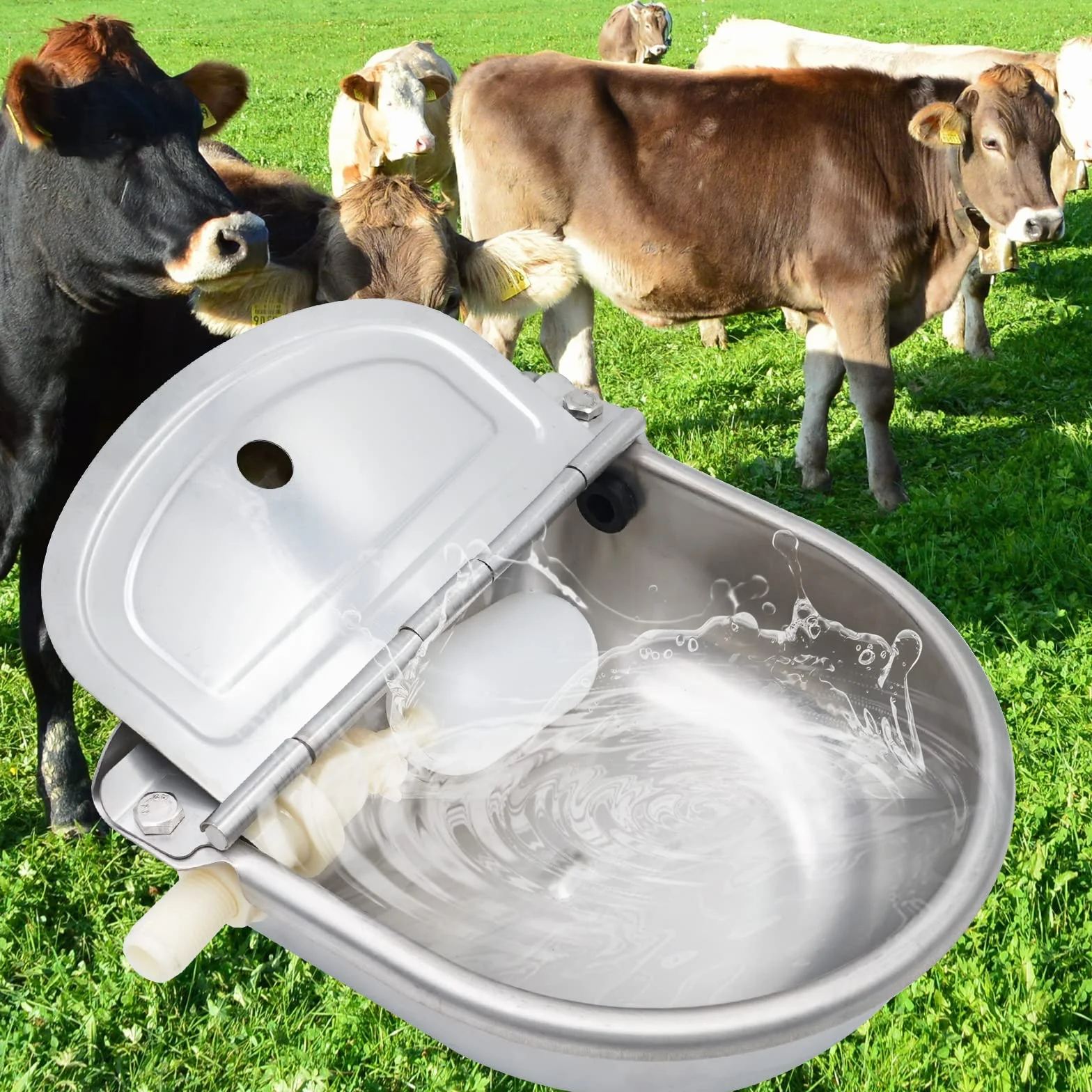 Bebederos AutomáTicos Flotantes de Acero Inoxidable para Ganado, Caballos, Cabras y Perros - Herramientas para Mascotas