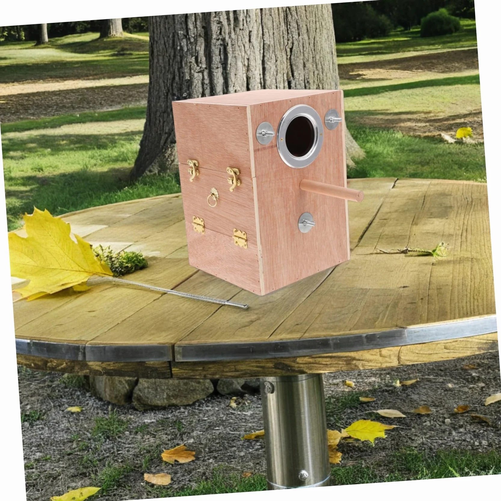 Nido De Cría De Caja De Cría para Casa para Pájaros con Soporte para Percha Madera Caja Nido para Periquitos