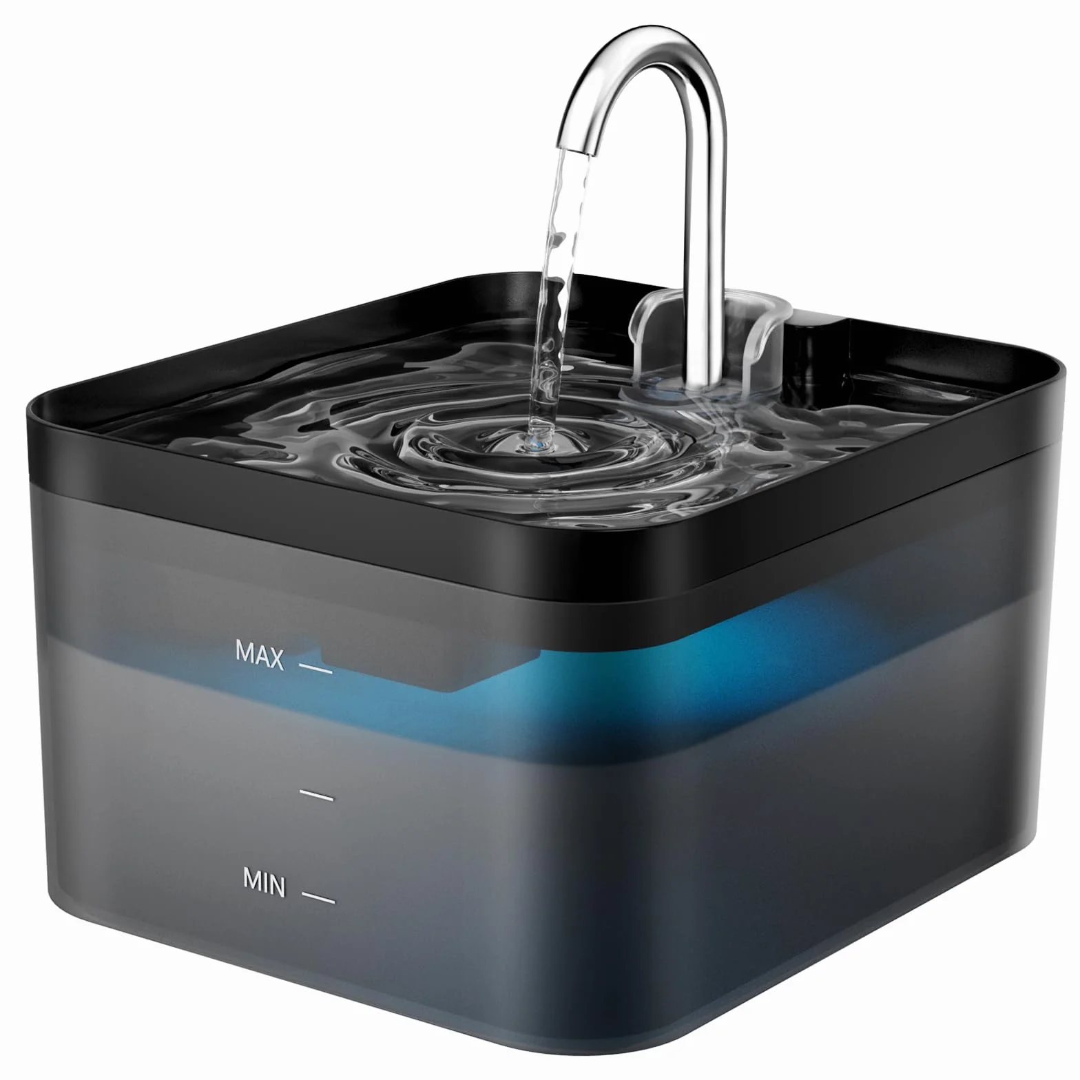 Fuente para Gatos, 2,2L Bebedero Gatos, Súper Silenciosa, Fácil de Limpiar, Fuente de Agua para Perros con LED y Filtro de Carbón Activado, Dos Patrones de Flujo de Agua