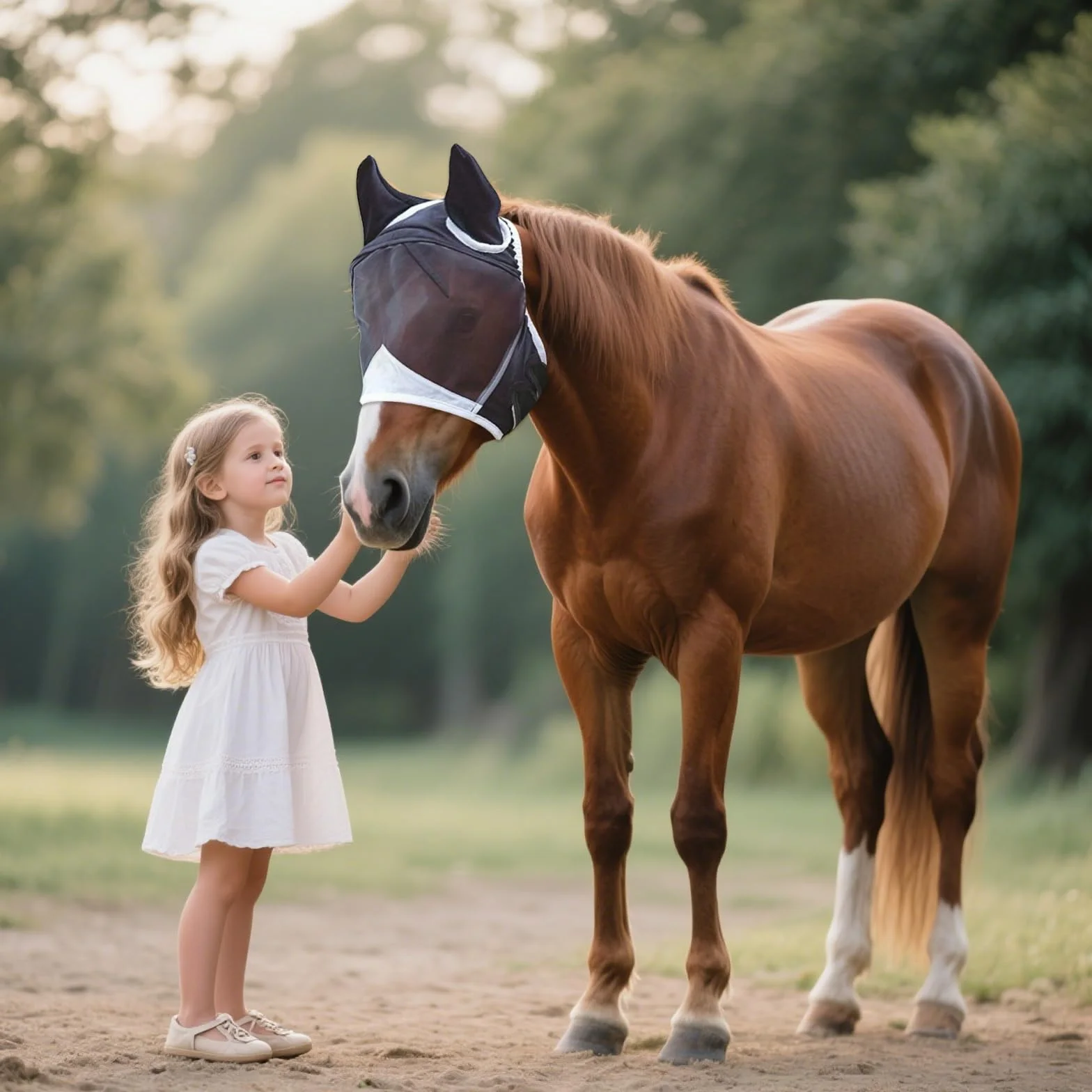 Máscara de mosca para caballo con protección UV, orejas de mosca, respirabilidad