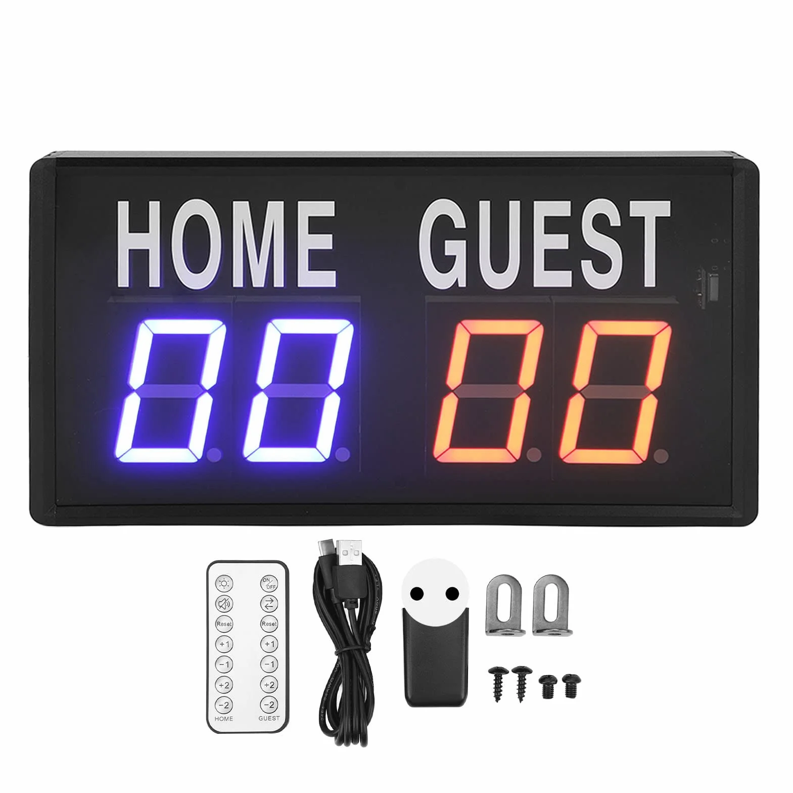 Marcador Electrónico Digital LED Portátil con Brillo Ajustable y Control Remoto para Baloncesto, Béisbol, Fútbol, Tenis