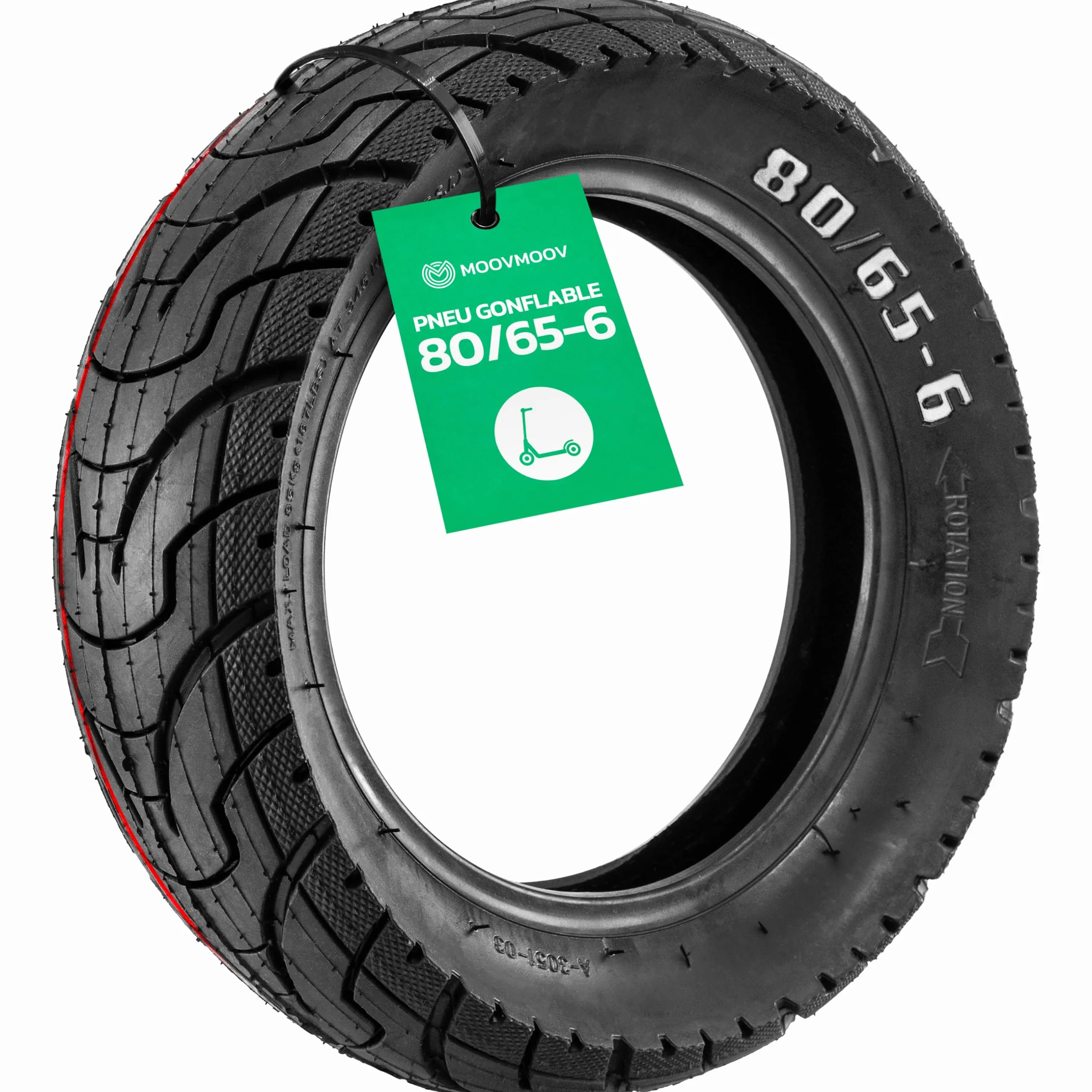 Neumático 80/65-6 (10x3) para Patinete Eléctrico, Compatible con Dualtron Victor, Zero 10x, Kaabo Mantis 10 (Pro)