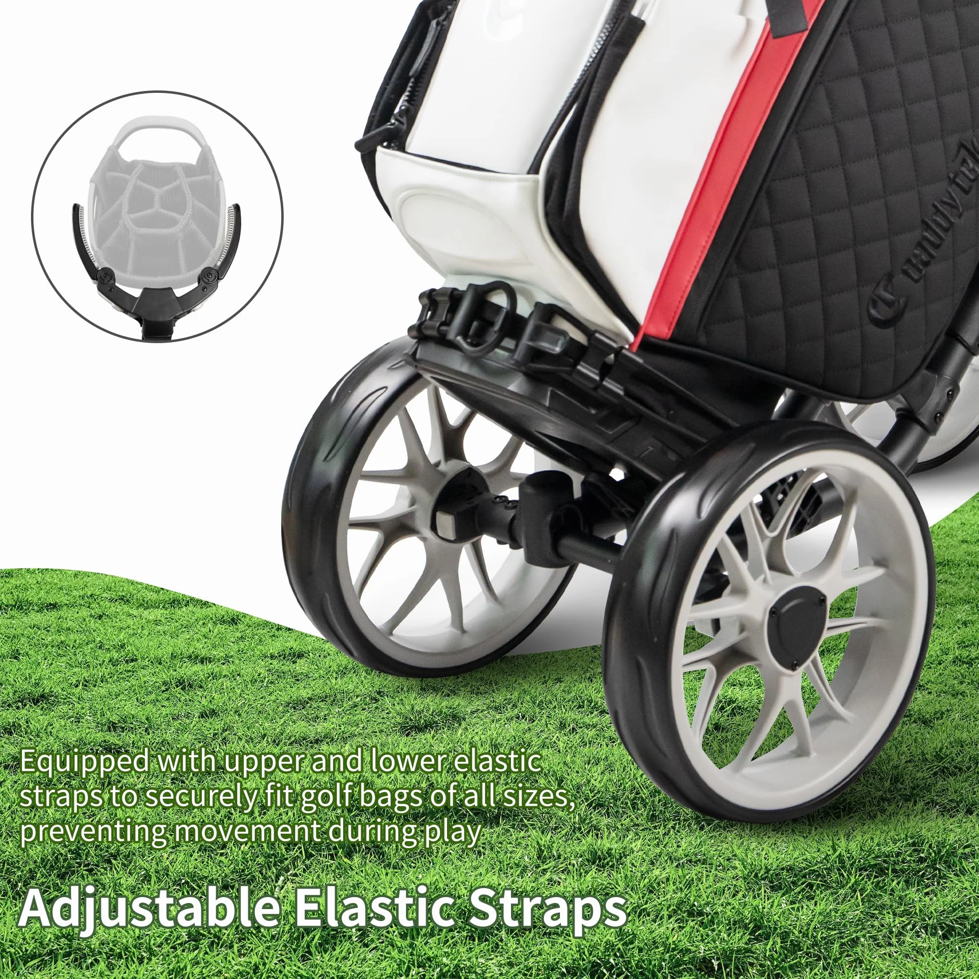 Caddytek Caddycruiser One Version 8 4 Wheel Golf Push Cart - 1-Click Folding Trolley Lightweight Compact Pull Caddy