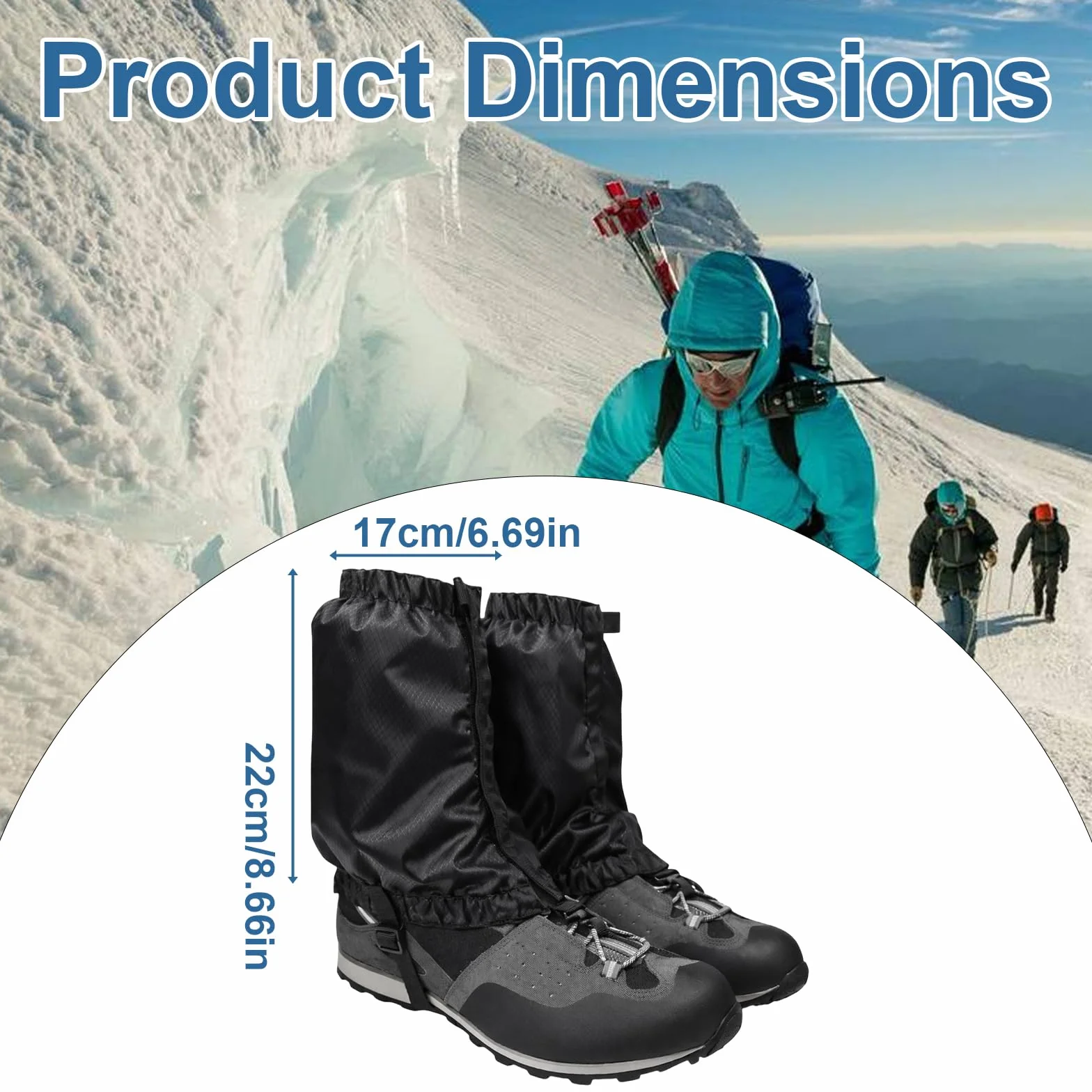 Polainas Impermeables para Nieve, Montaña, Trekking, Esquí y Caza 1 Par