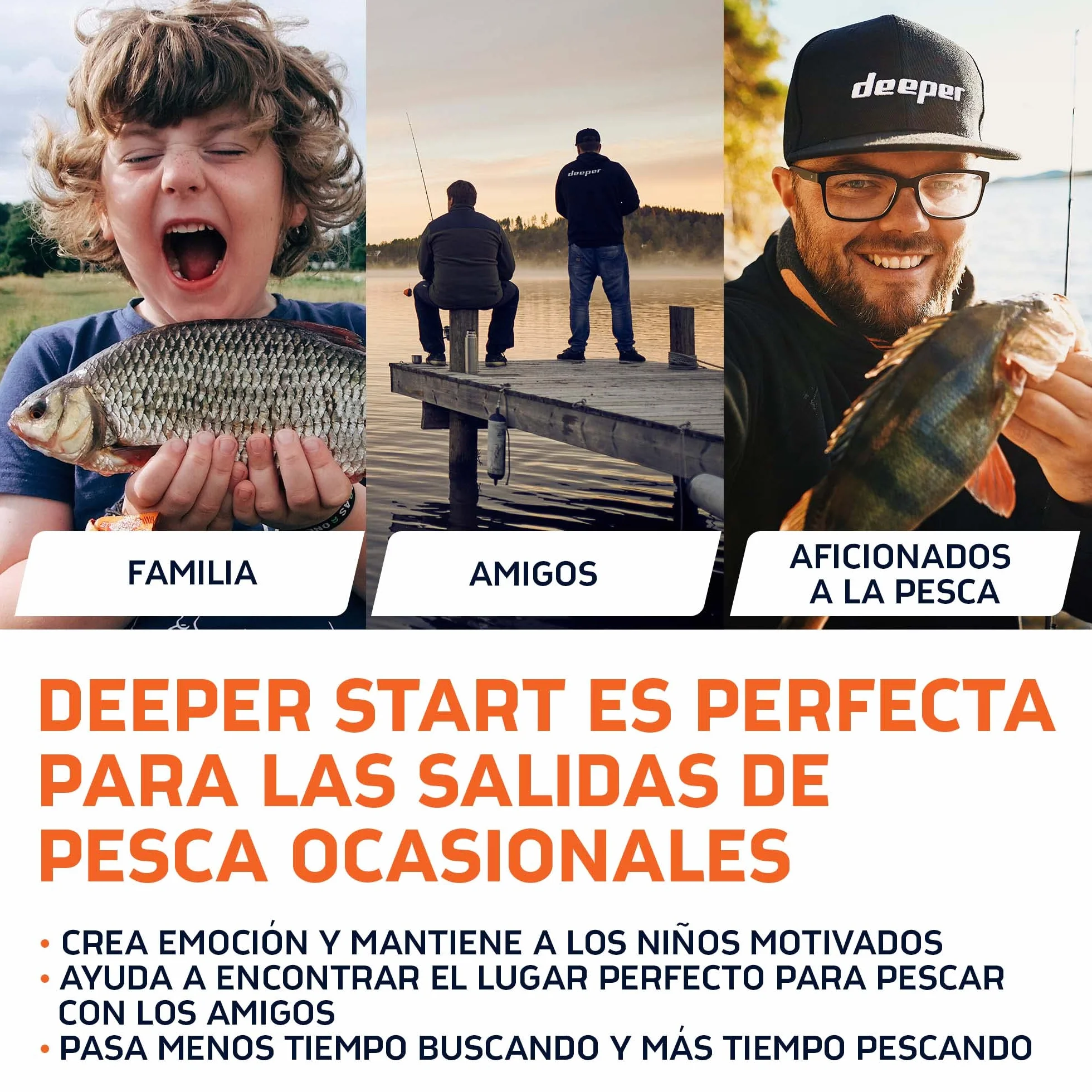 Deeper Start Sonda de Pesca Portátil con WiFi Detector Radar de Peces