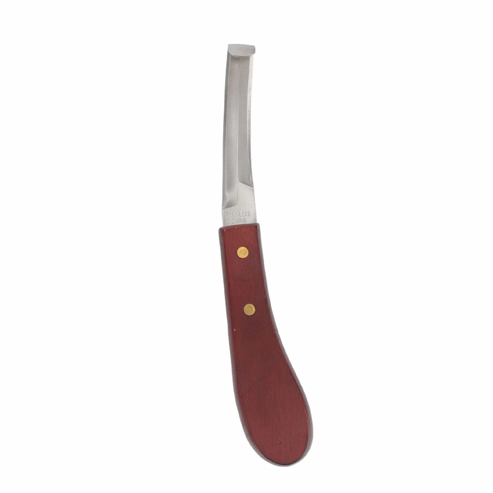Haofy Cuchillo para Pezuñas de Caballo, Cuchillo para Pezuñas, Navaja de Afeitar de Acero Inoxidable, Cuchillo para Herrar para Diestros de Doble Cara, de Madera, Cuchillo con