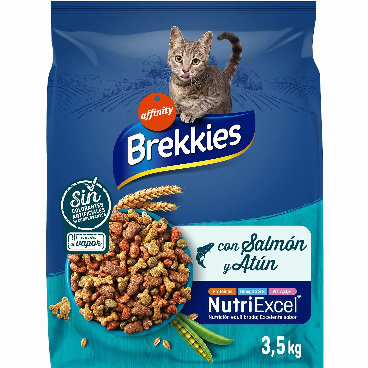 Brekkies Pienso para Gatos con Salmon, Atun y Verduras 3,5kg
