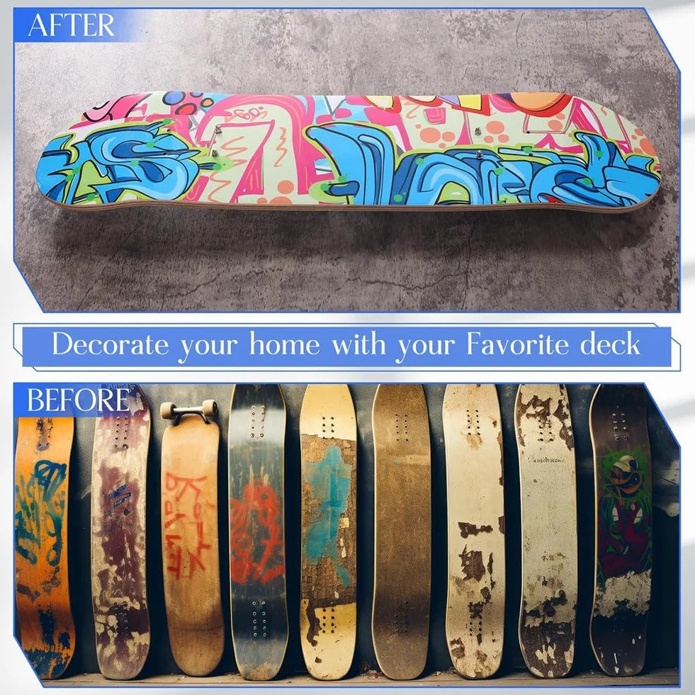 Soporte de Pared para Monopatín, Snowboard y Longboard
