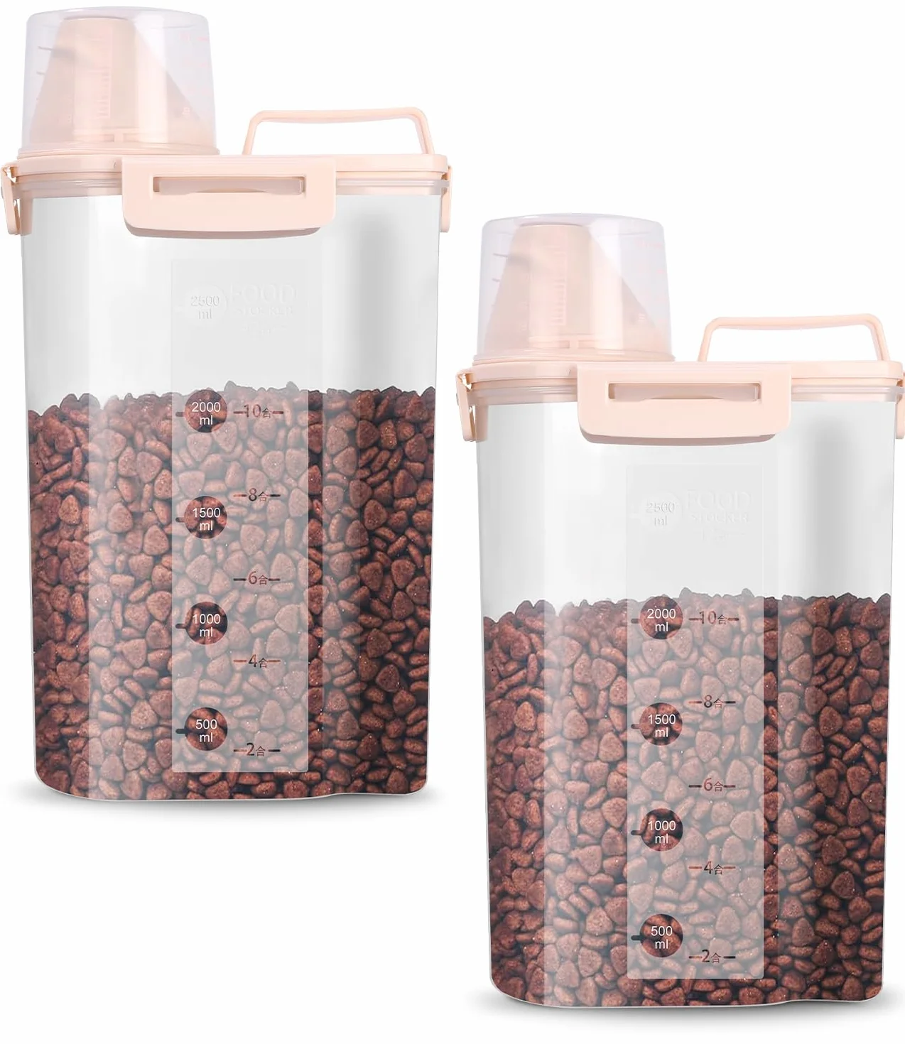 Jutyum 2 Contenedor Comida Perro 3L, Dosificador Detergente Lavadora, Botes Almacenaje Cocina, Contenedor Pienso Perros, Botes Hermeticos