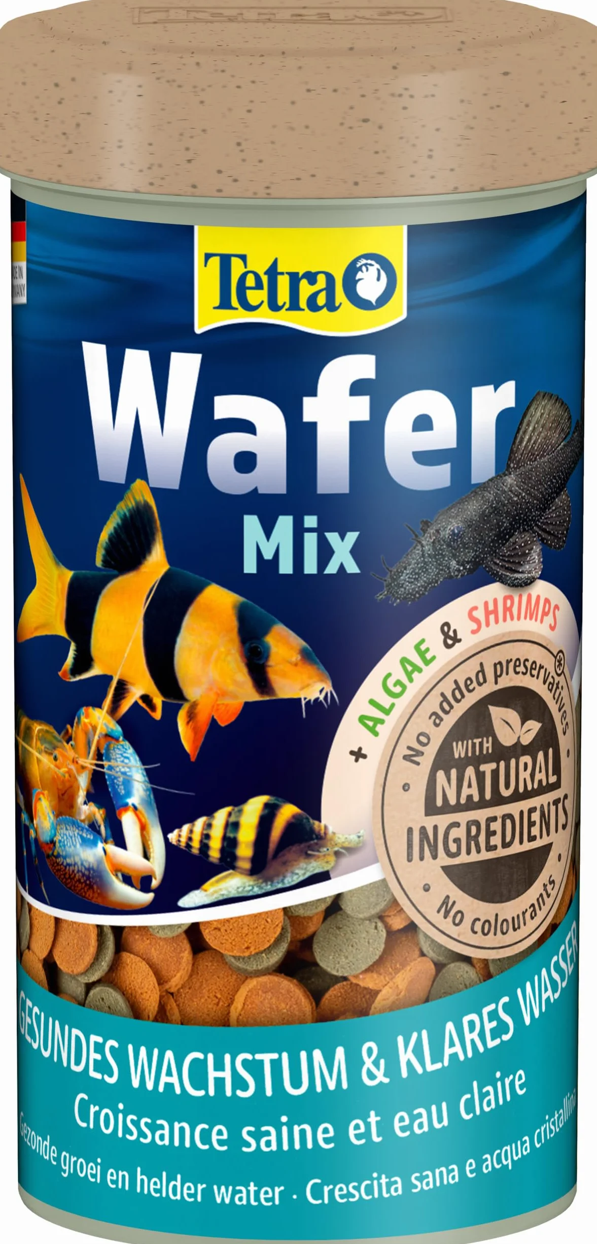 Tetra Wafer Mix – Alimento para todos los peces de fondo (por ejemplo, siluros) y crustáceos, para el crecimiento saludable y la vitalidad, bote de 100ml