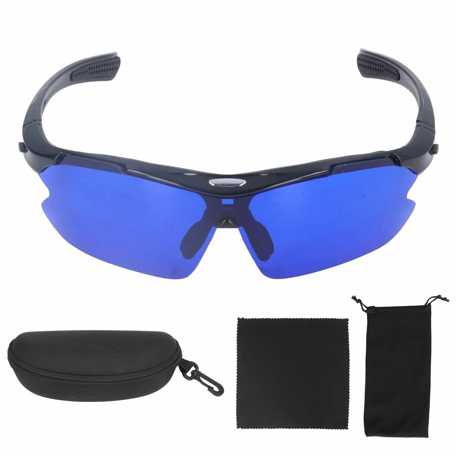 HERCHR Gafas localizadoras de pelotas de golf con lentes azules y bolsa de almacenamiento