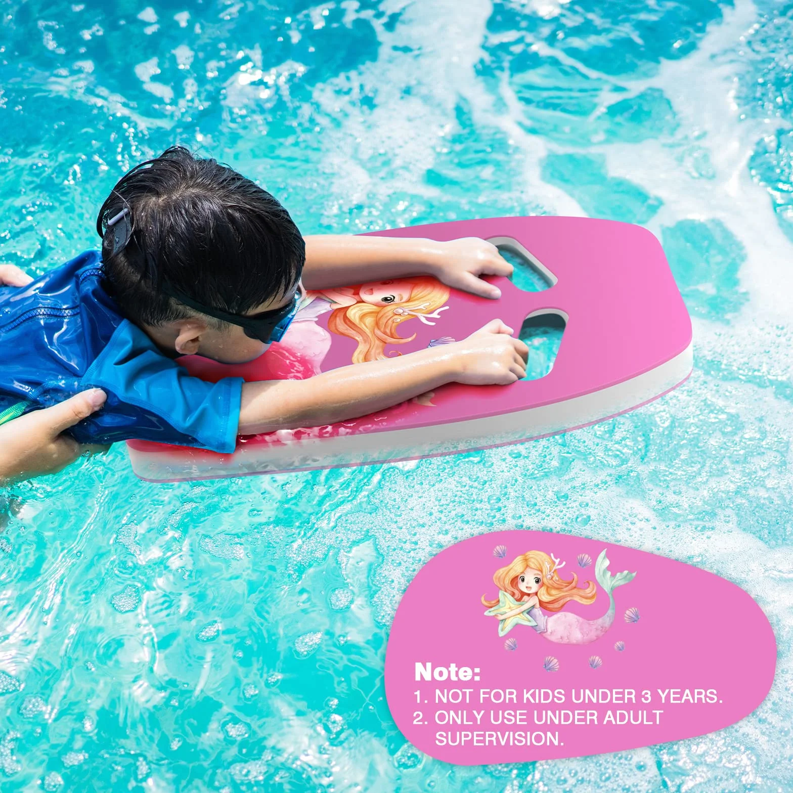 MoKo Tabla de Natación PE con Patrón de Dibujos Animados para Entrenamiento de Natación Niños Adultos