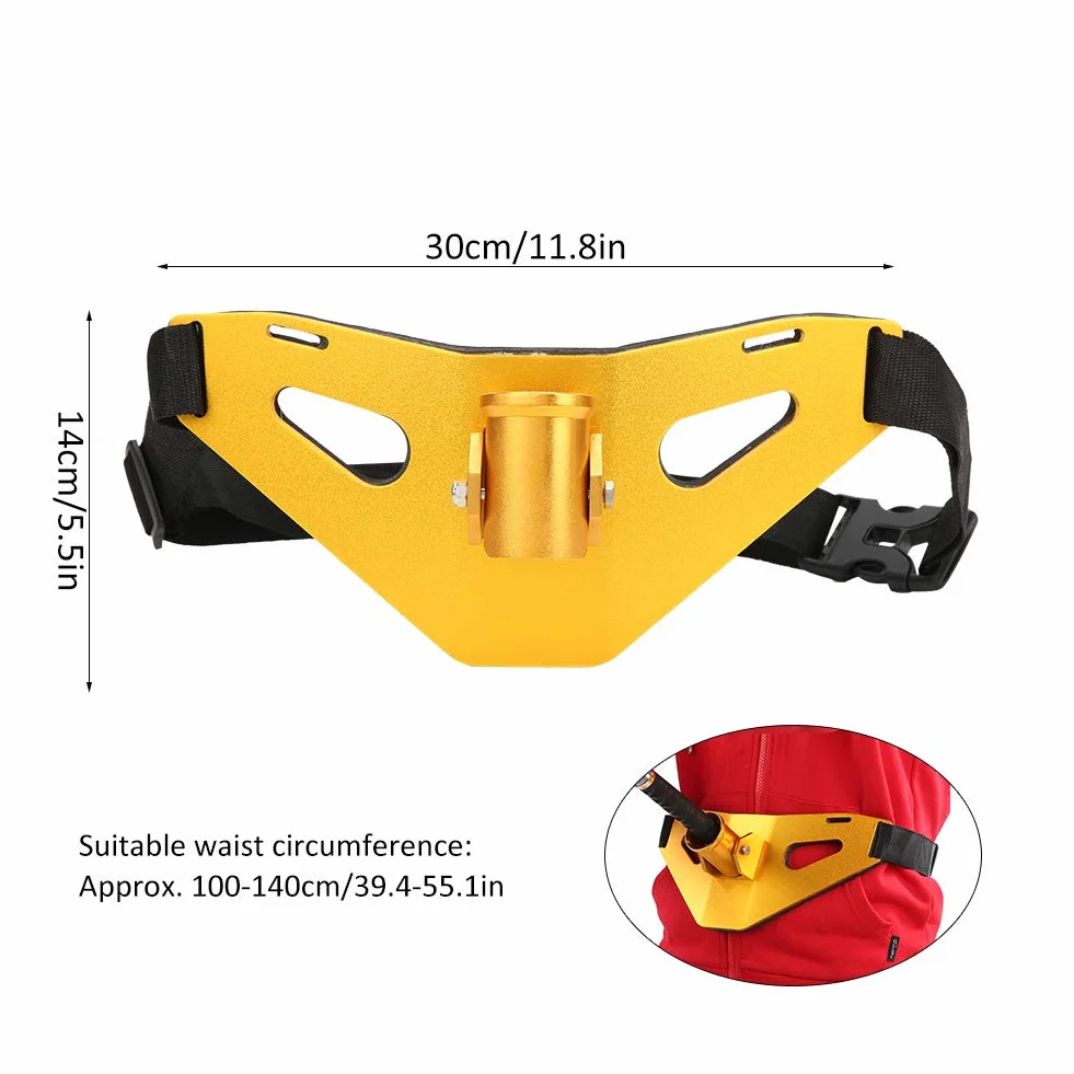 Cinturón de Lucha de Pesca Acolchado con Cardán, Ajustable, Revestimiento de Eva, Dorado
