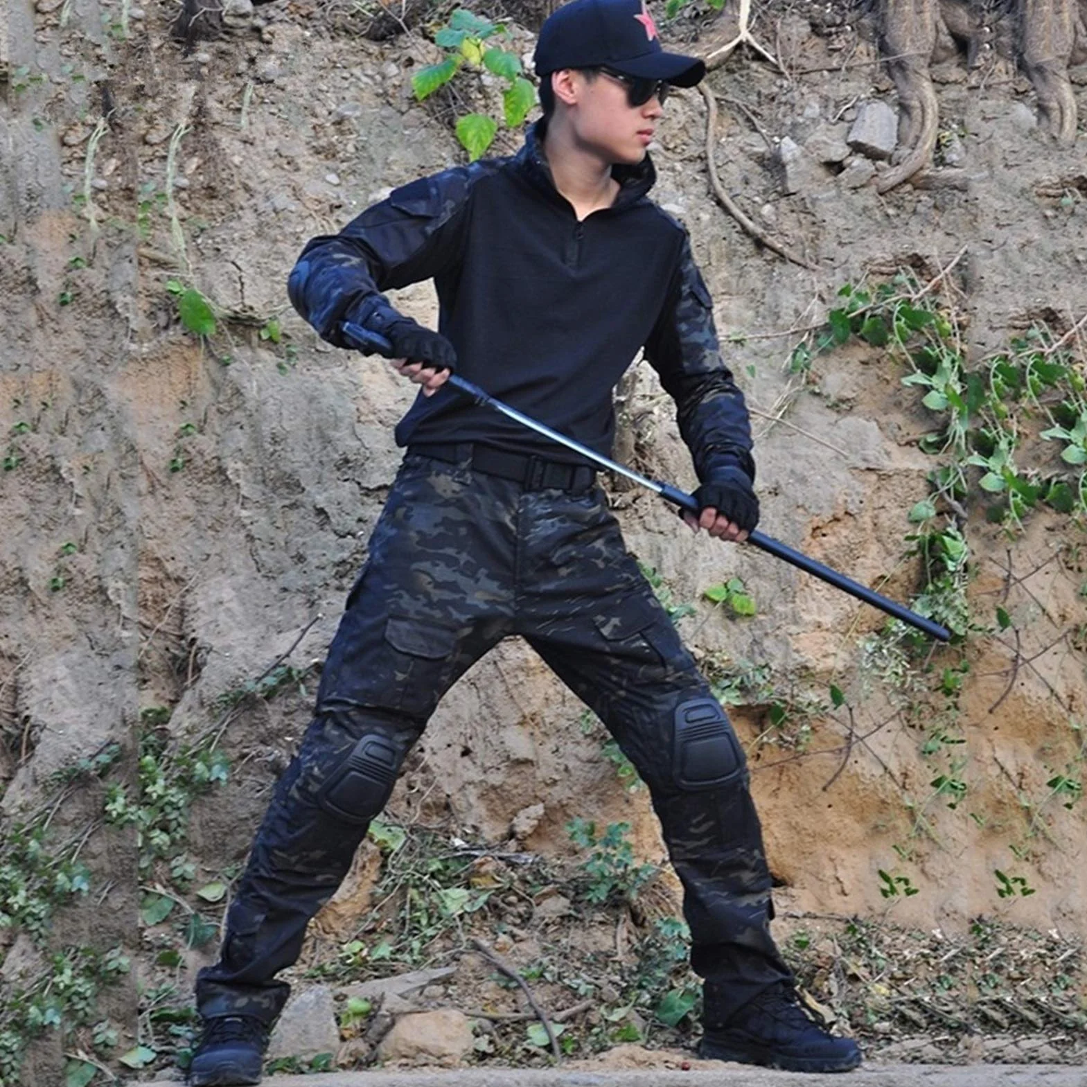Ropa de Camuflaje Militar Uniforme para Hombres Camisa Combate Pantalones Rodilla Waistcoat