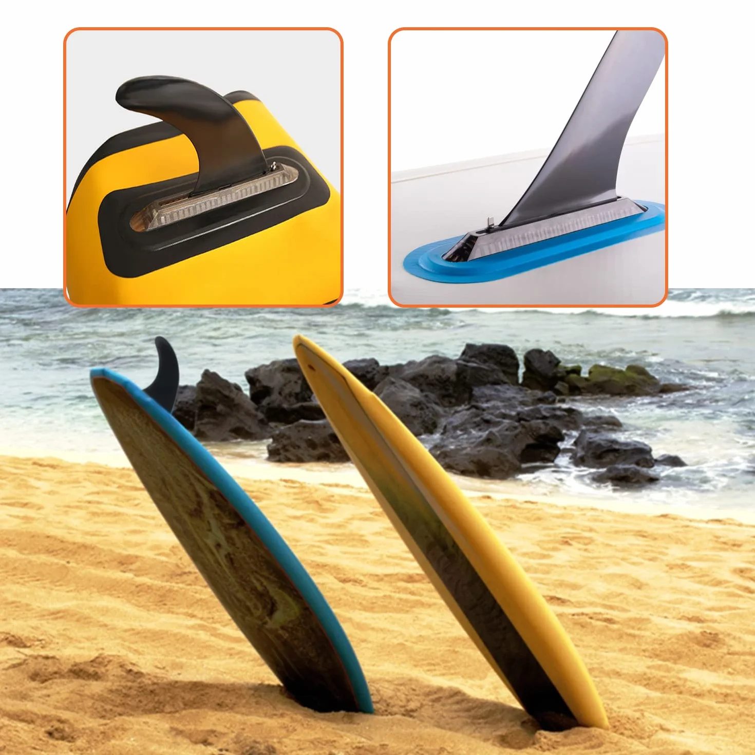 Aleta de Tabla de Surf Nylon Quilla Paddle Surf Kayaks Hinchables Canoa Remo