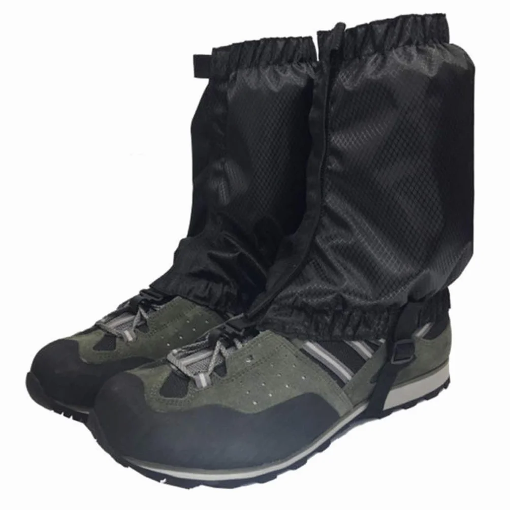 Polainas de tobillo impermeables ajustables para senderismo mochilero - Negro 2 pares